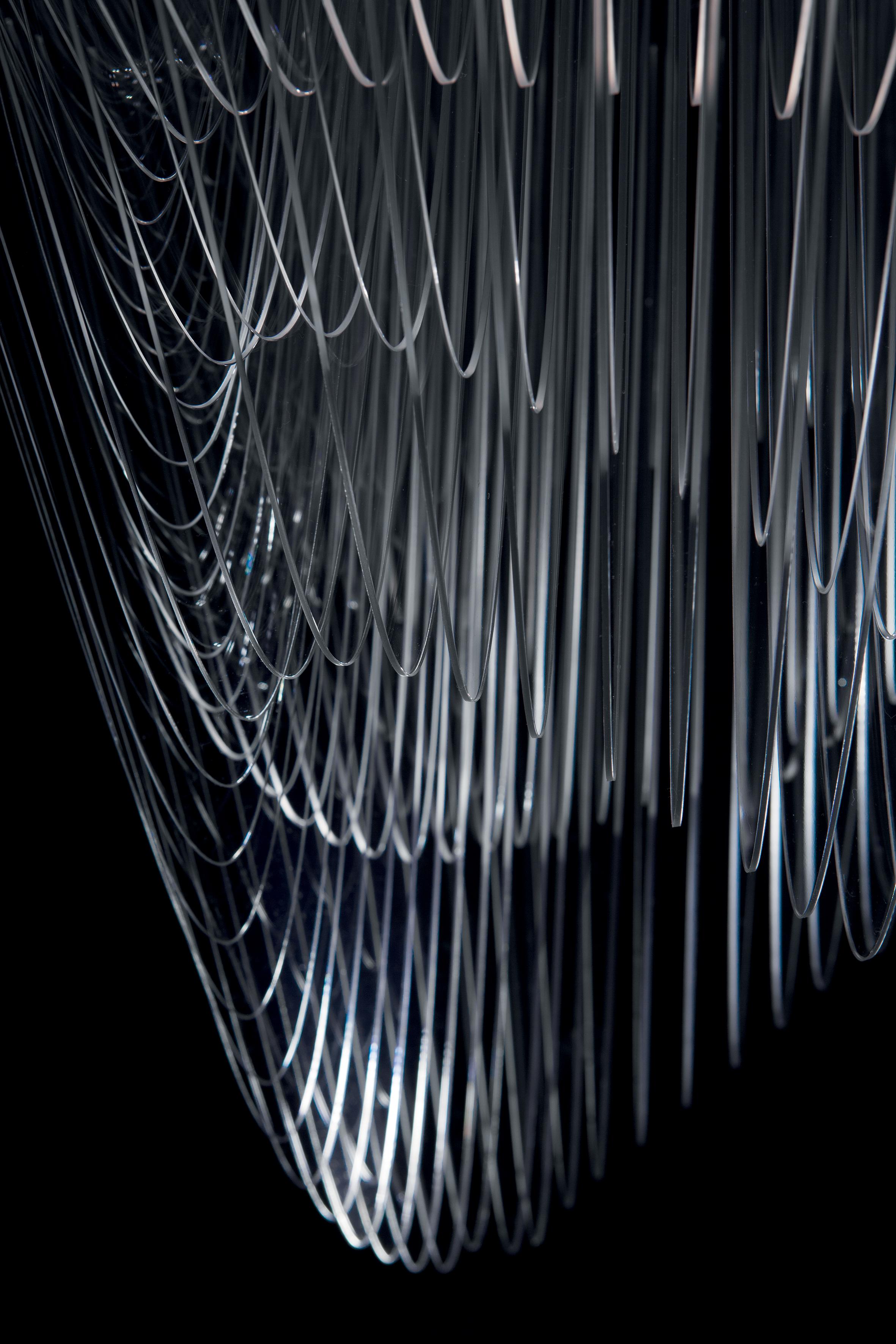 Italian Slamp Aria Medium Pendant Light in Transparent by Zaha Hadid For Sale
