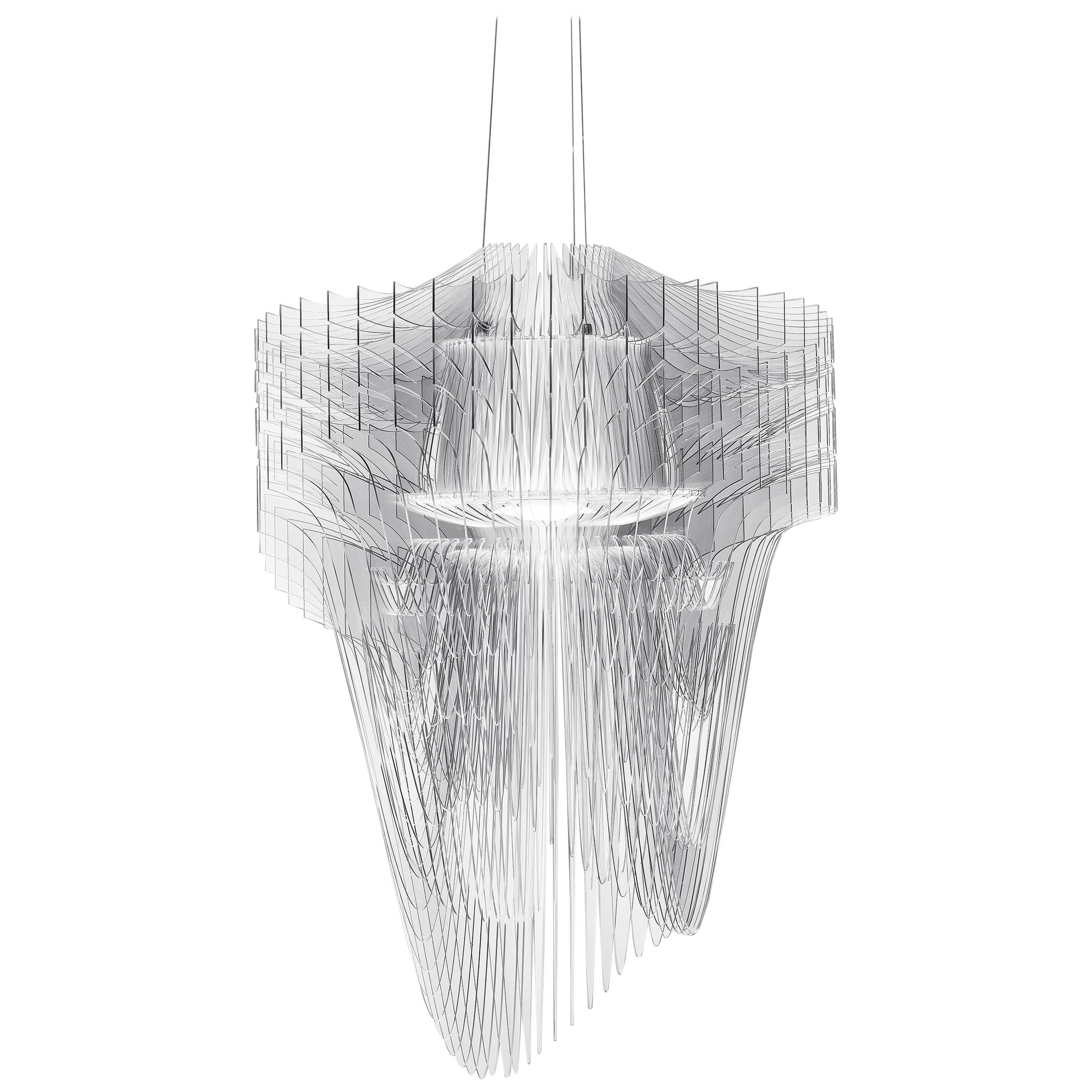 Slamp Aria Medium Pendant Light in Transparent by Zaha Hadid For Sale