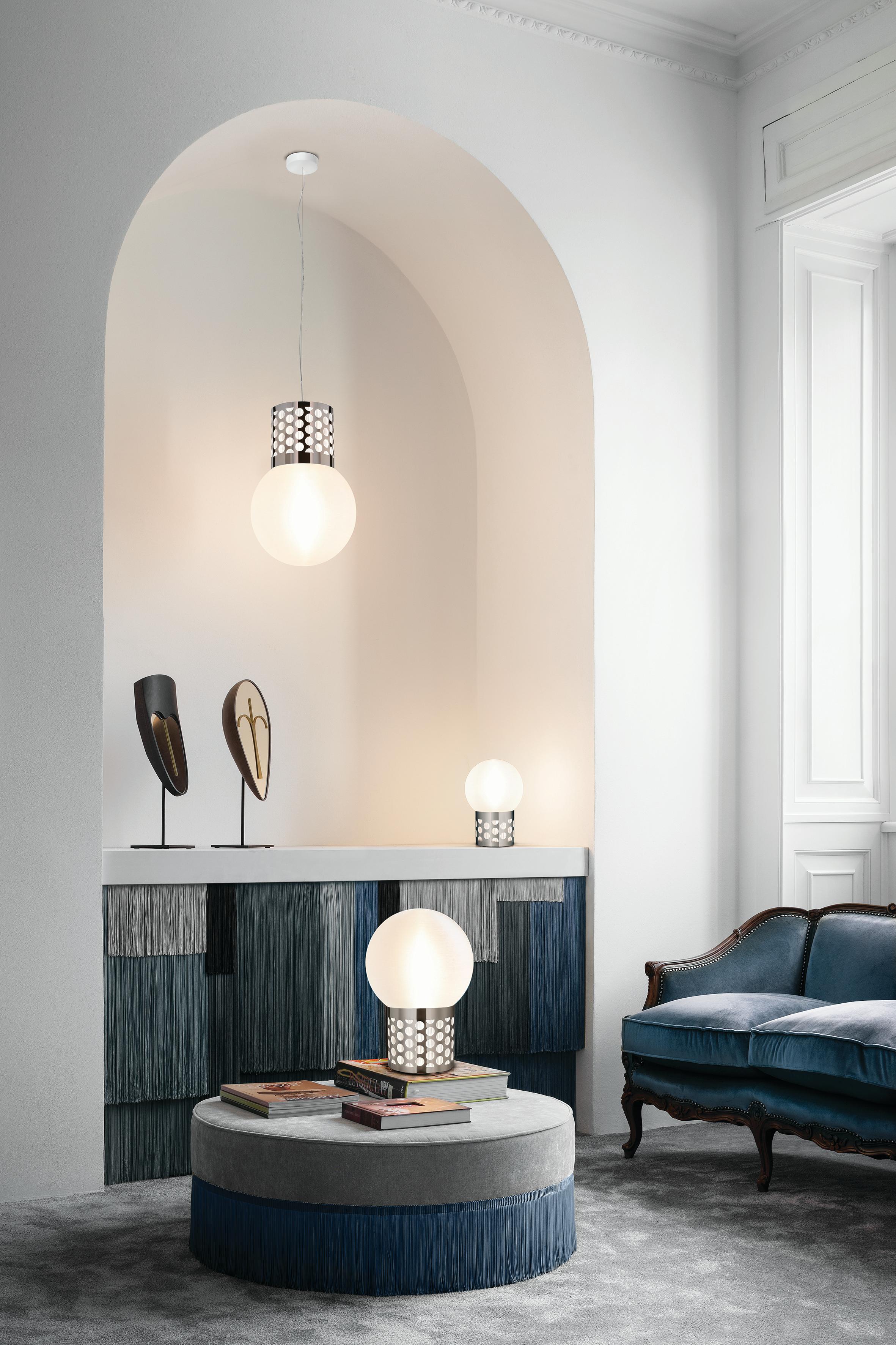 Moderne Slamp Atmosfera Table Medium Pewter by Lorenza Bozzoli en vente