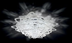 Grande lampe encastrée Aurora blanche SLAMP de Nigel Coates