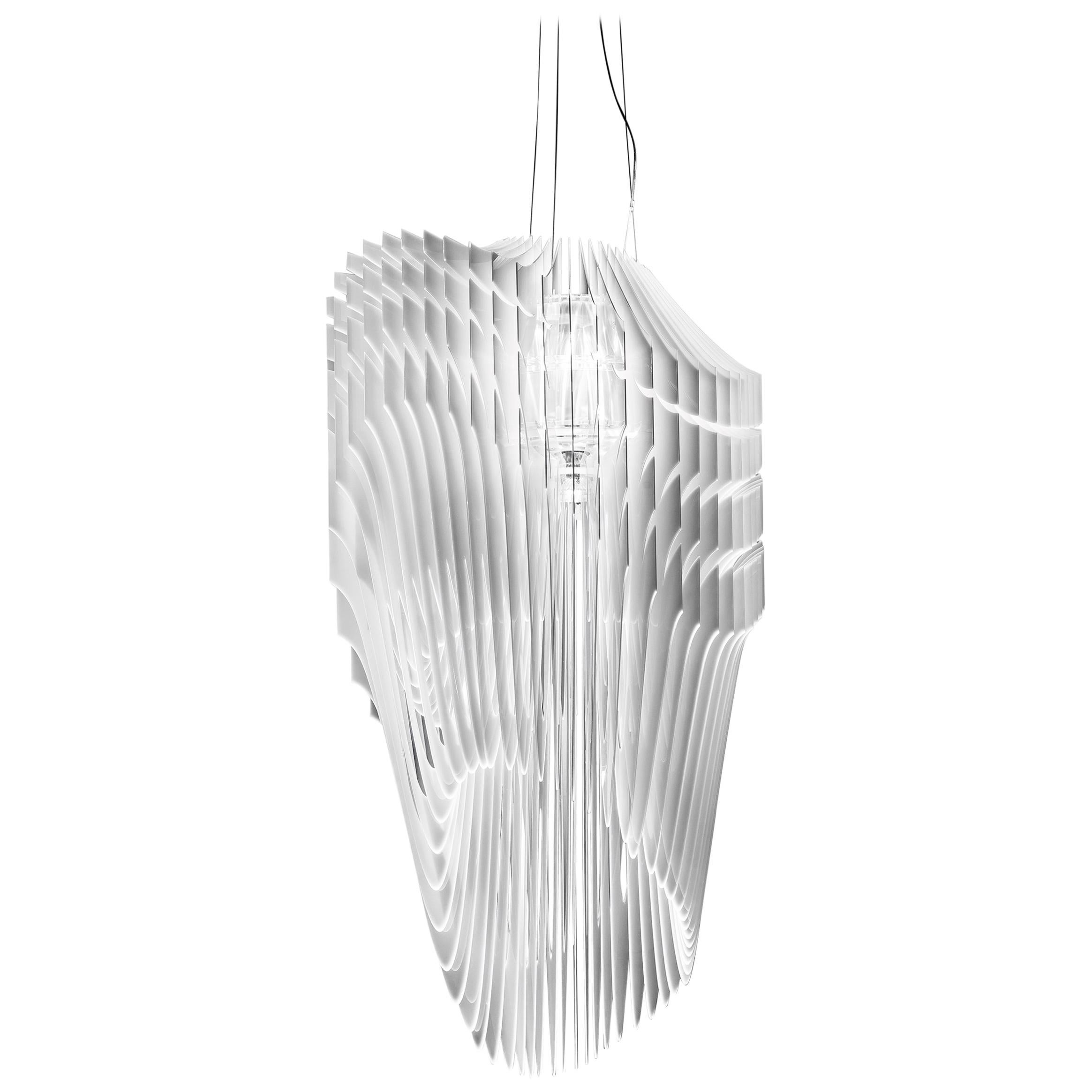 SLAMP Avia Extra Large Pendant Light in White by Zaha Hadid