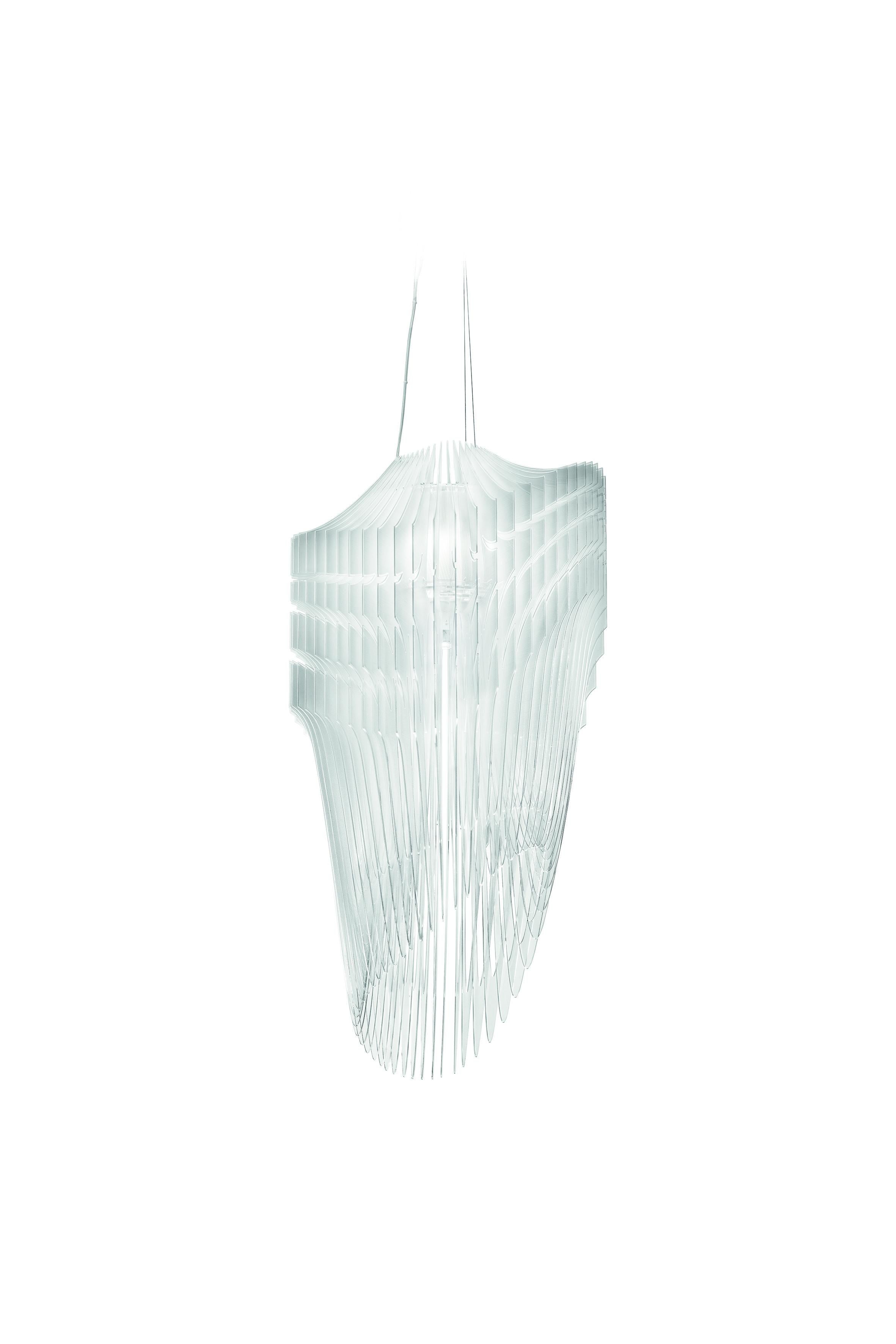 Große Hängelampe „Slamp Avia“ in weißem Fade von Zaha Hadid (Moderne) im Angebot