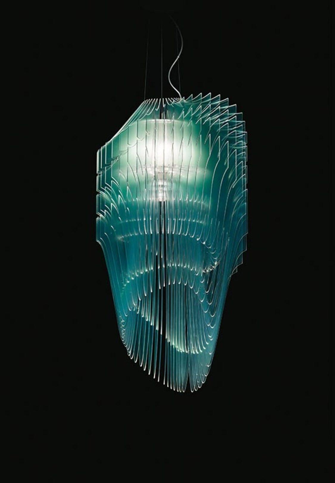 Lámpara colgante SLAMP Avia Medium en TURQUESA de Zaha Hadid Moderno en venta