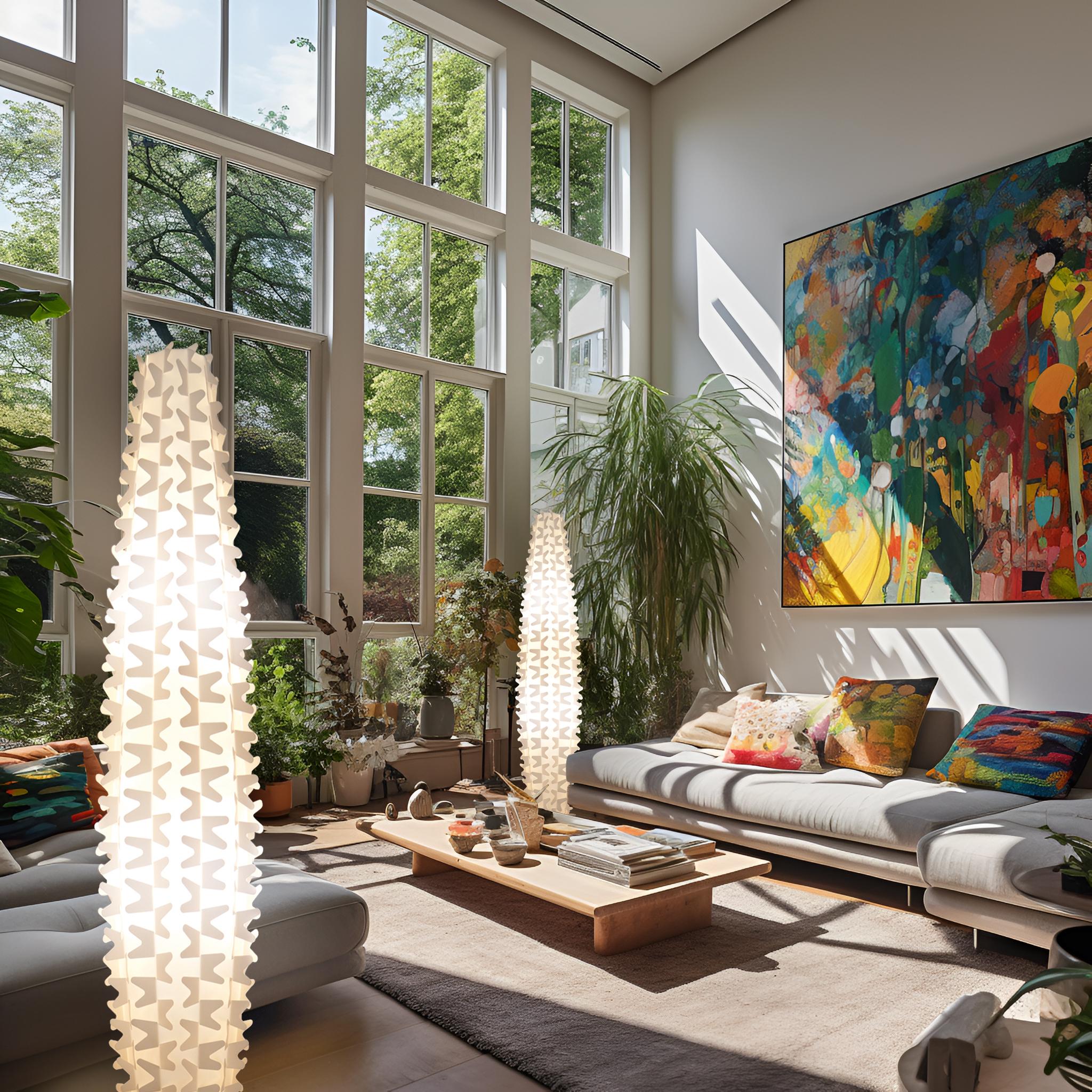 This lamp has the extraordinary ability to adapt to any space while remaining quite true to its inspiration. It owes its iconicity to the combination of geometry and the innovation of the materials used for both versions: Lentiflex® and Opalflex®.