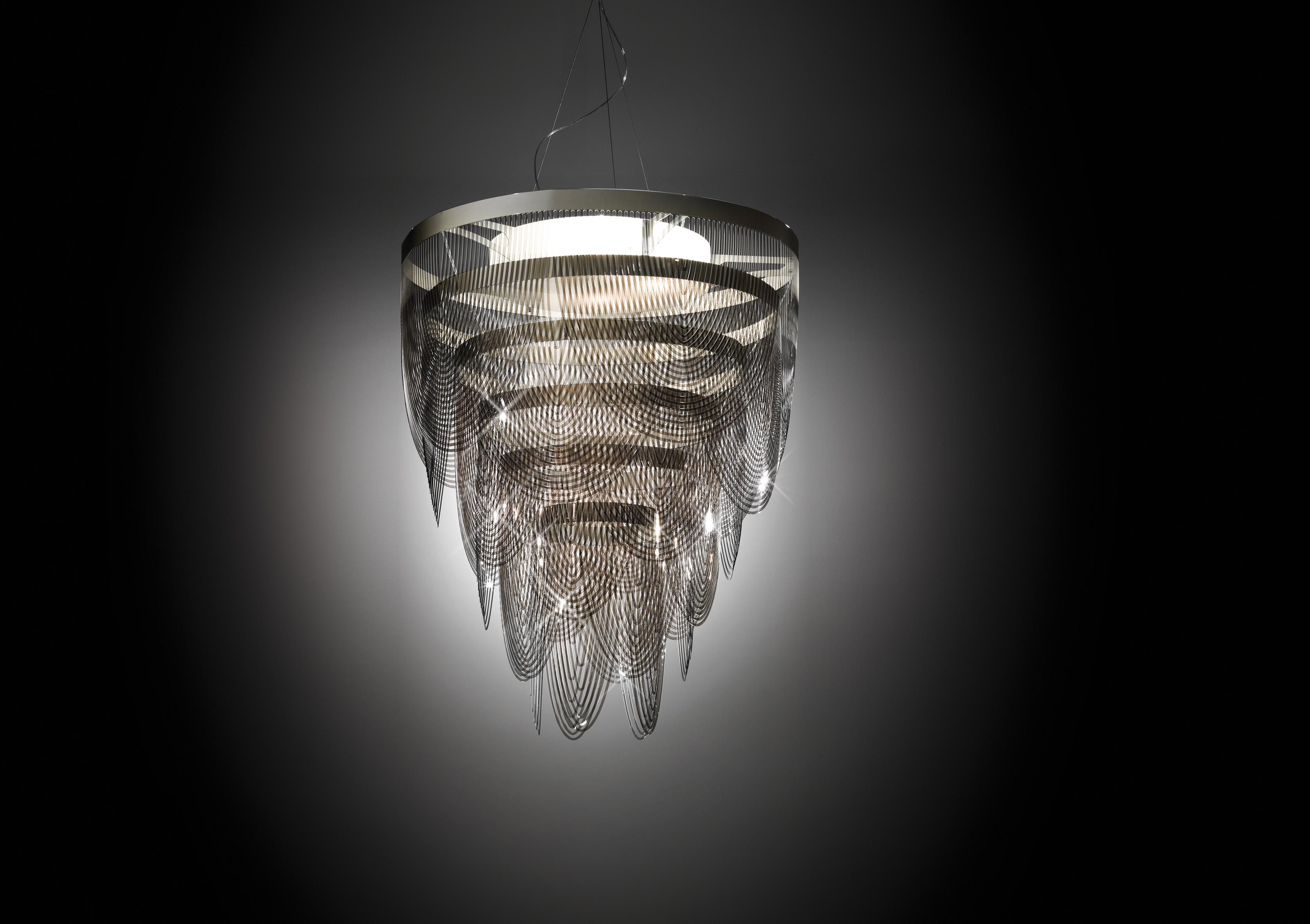 Italian SLAMP Ceremony Small Pendant Light in Fumé by Bruno Rainaldi