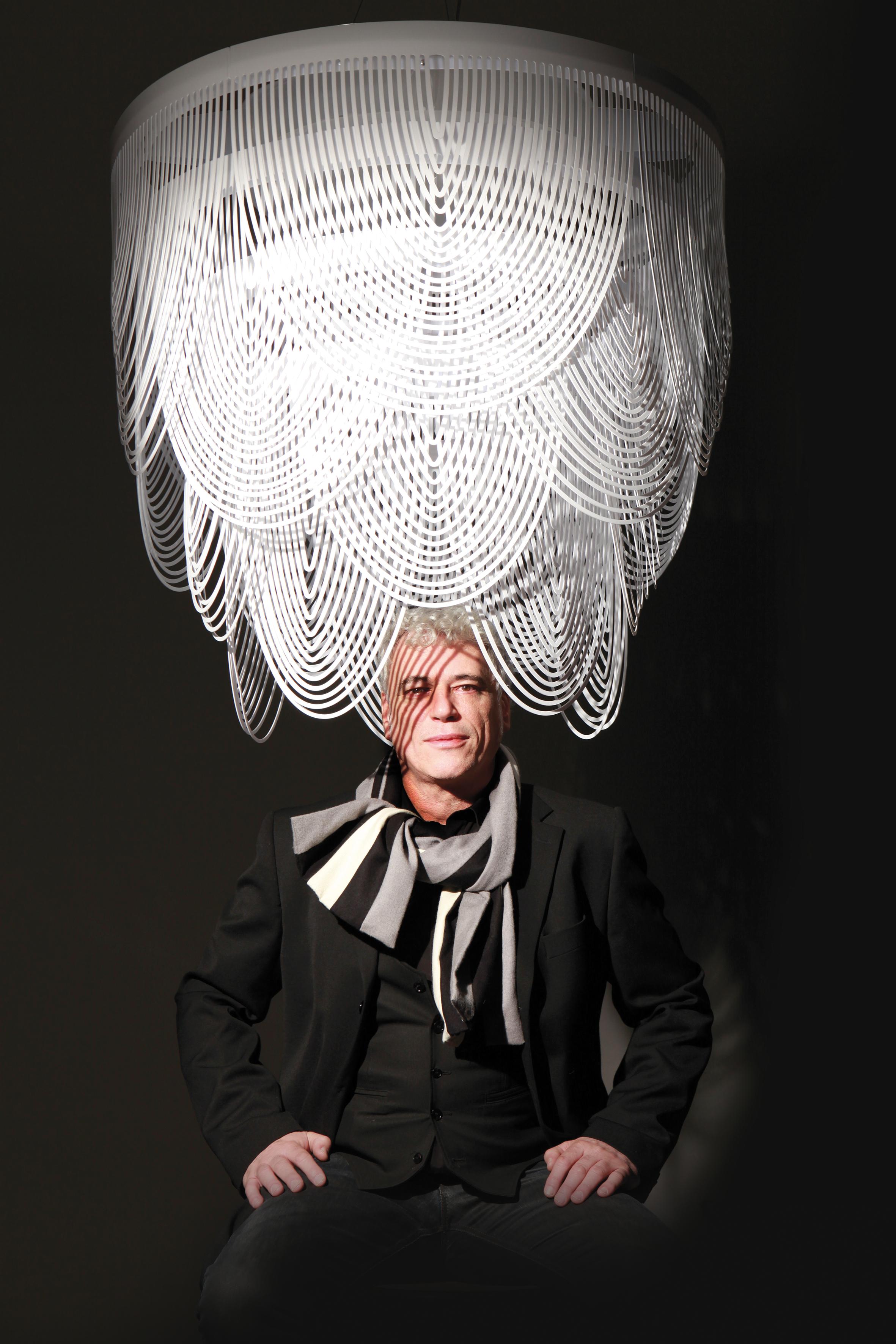 Contemporary SLAMP Ceremony Small Pendant Light in Prisma by Bruno Rainaldi