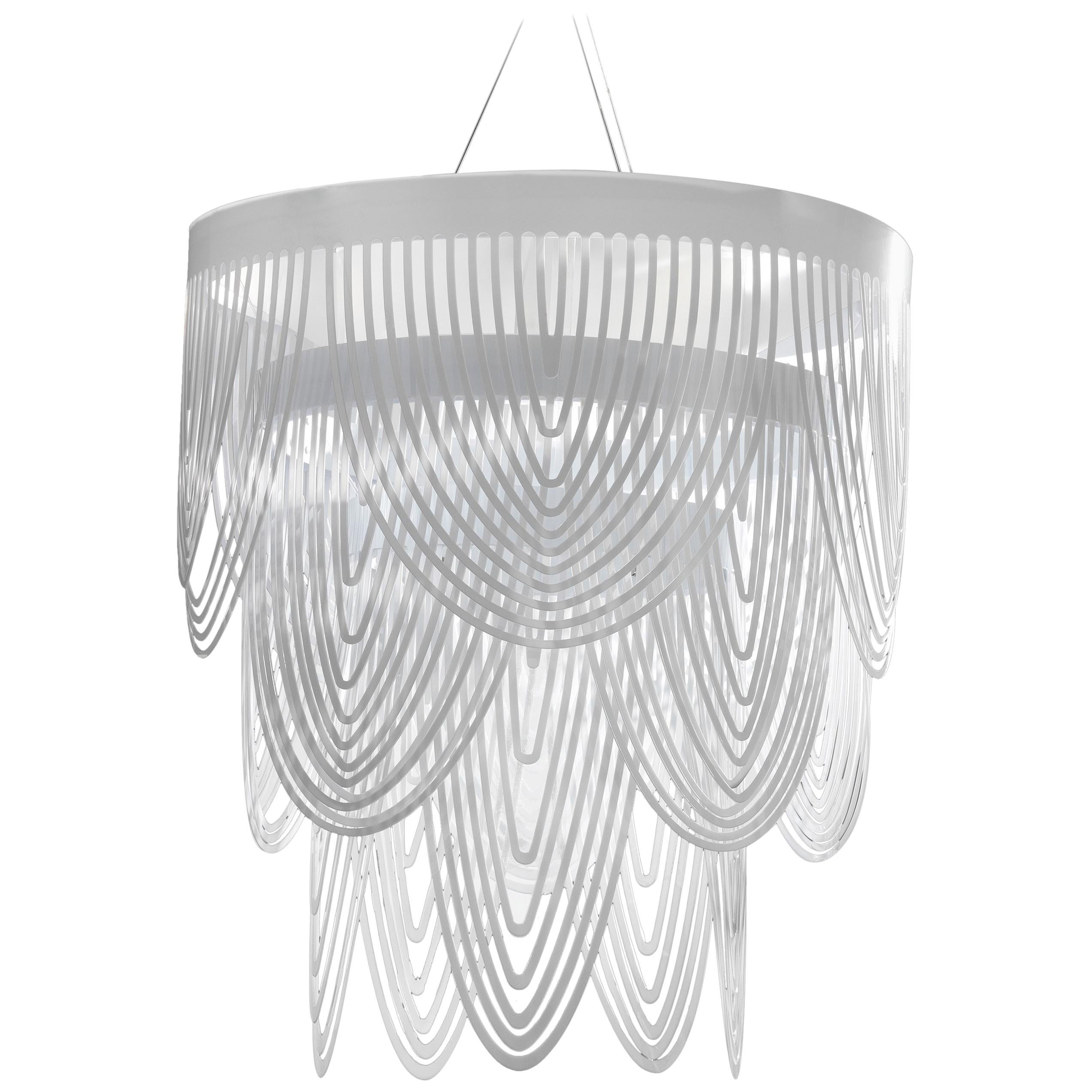 Petite lampe à suspension SLAMP Ceremony blanche en blanc de Bruno Rainaldi en vente