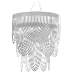 Petite lampe à suspension SLAMP Ceremony blanche en blanc de Bruno Rainaldi