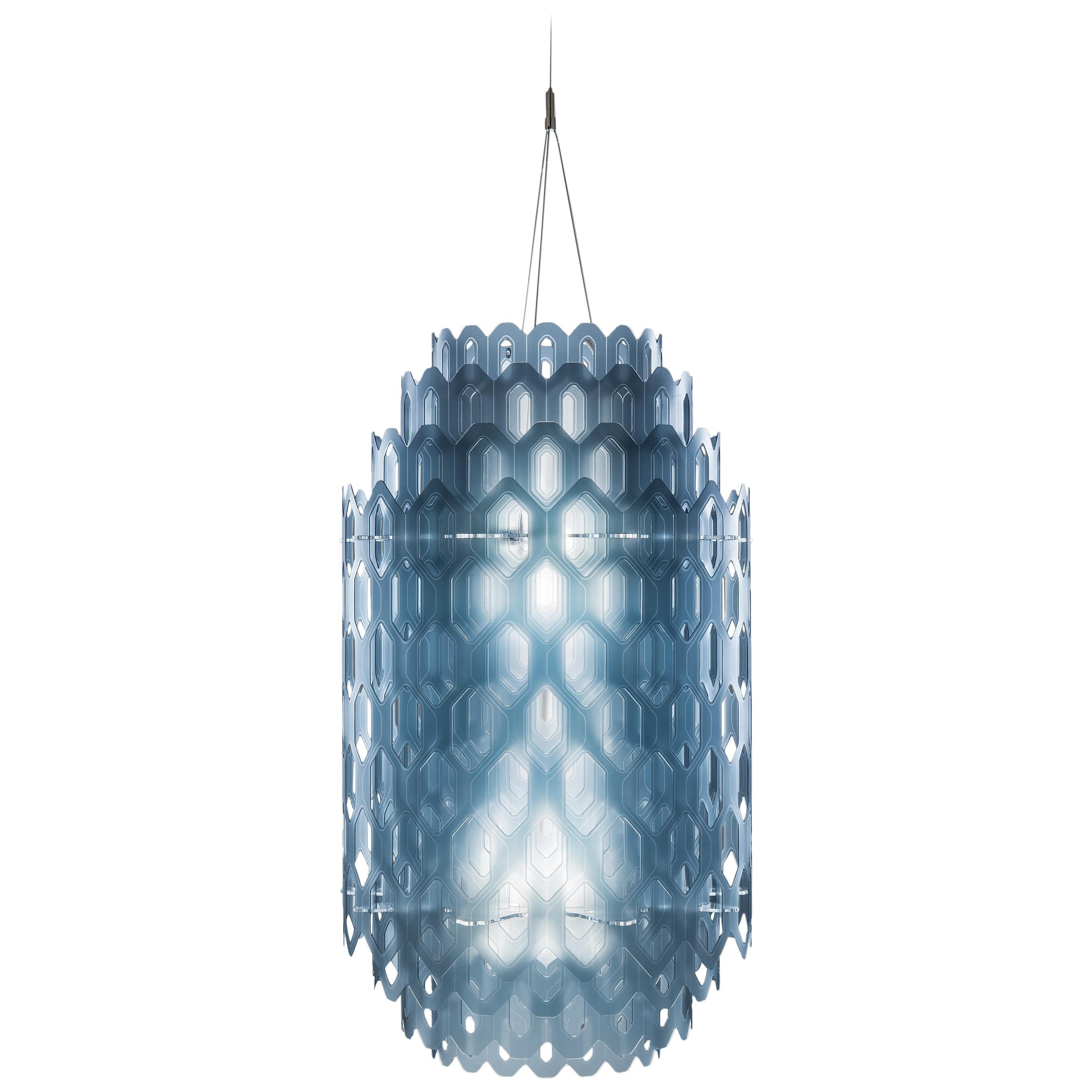 Slamp Chantal Medium Pendant Light in Blue by Doriana & Massimiliano Fuksas For Sale