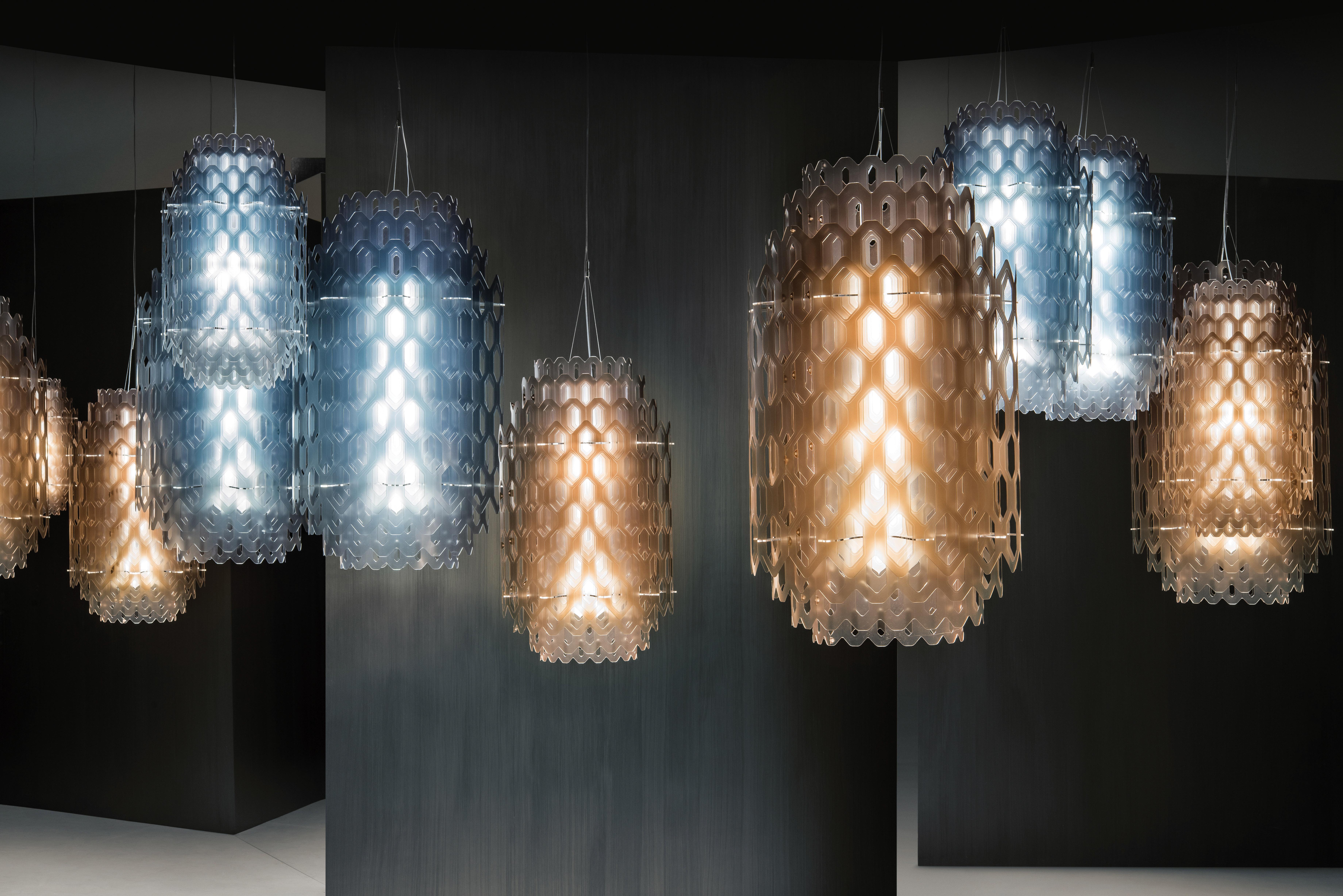 Italian SLAMP Chantal Medium Pendant Light in Orange by Doriana & Massimiliano Fuksas For Sale