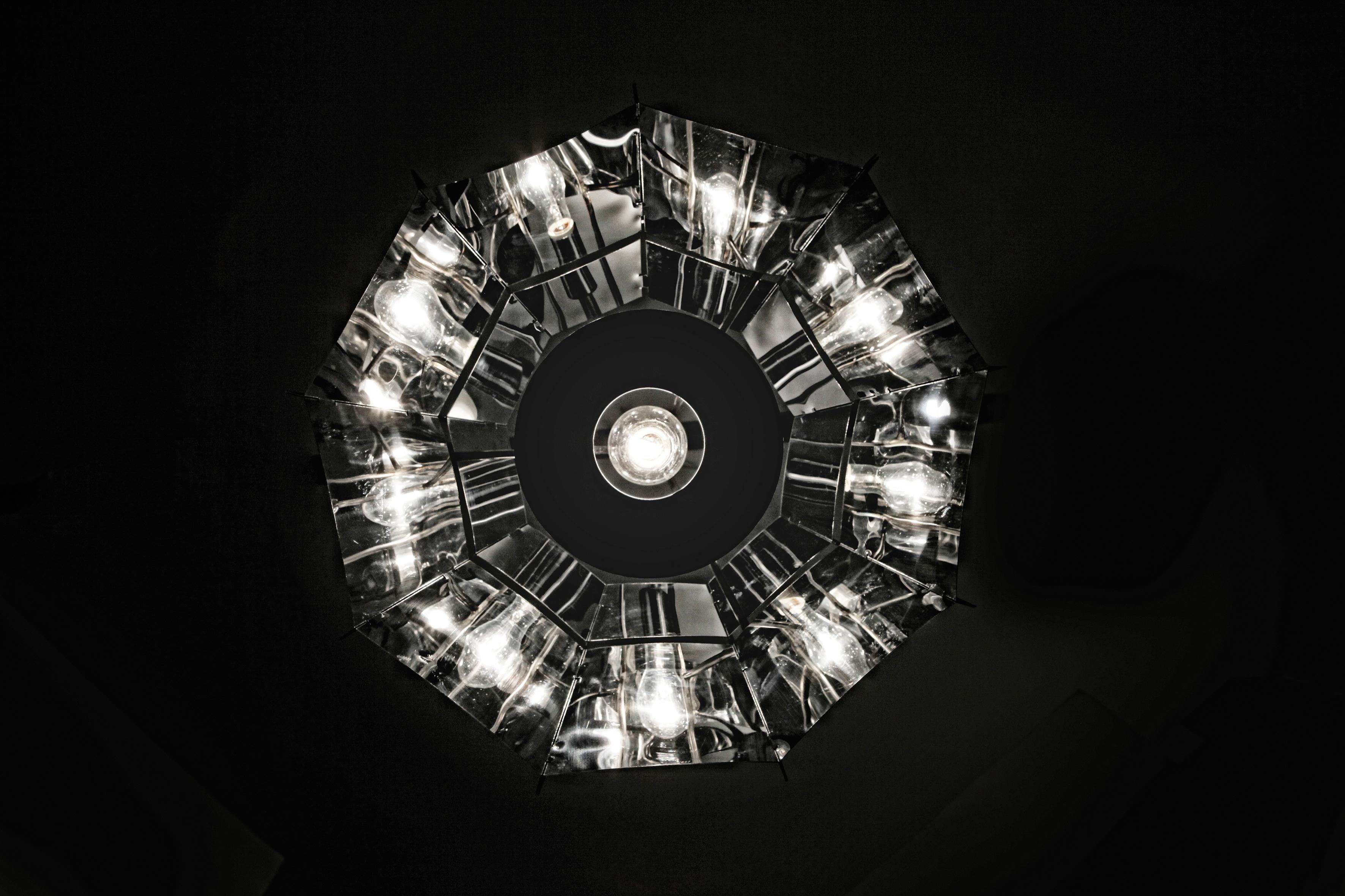 Modern SLAMP Chapeau Floor Light in Mirror & Black by Nigel Coates