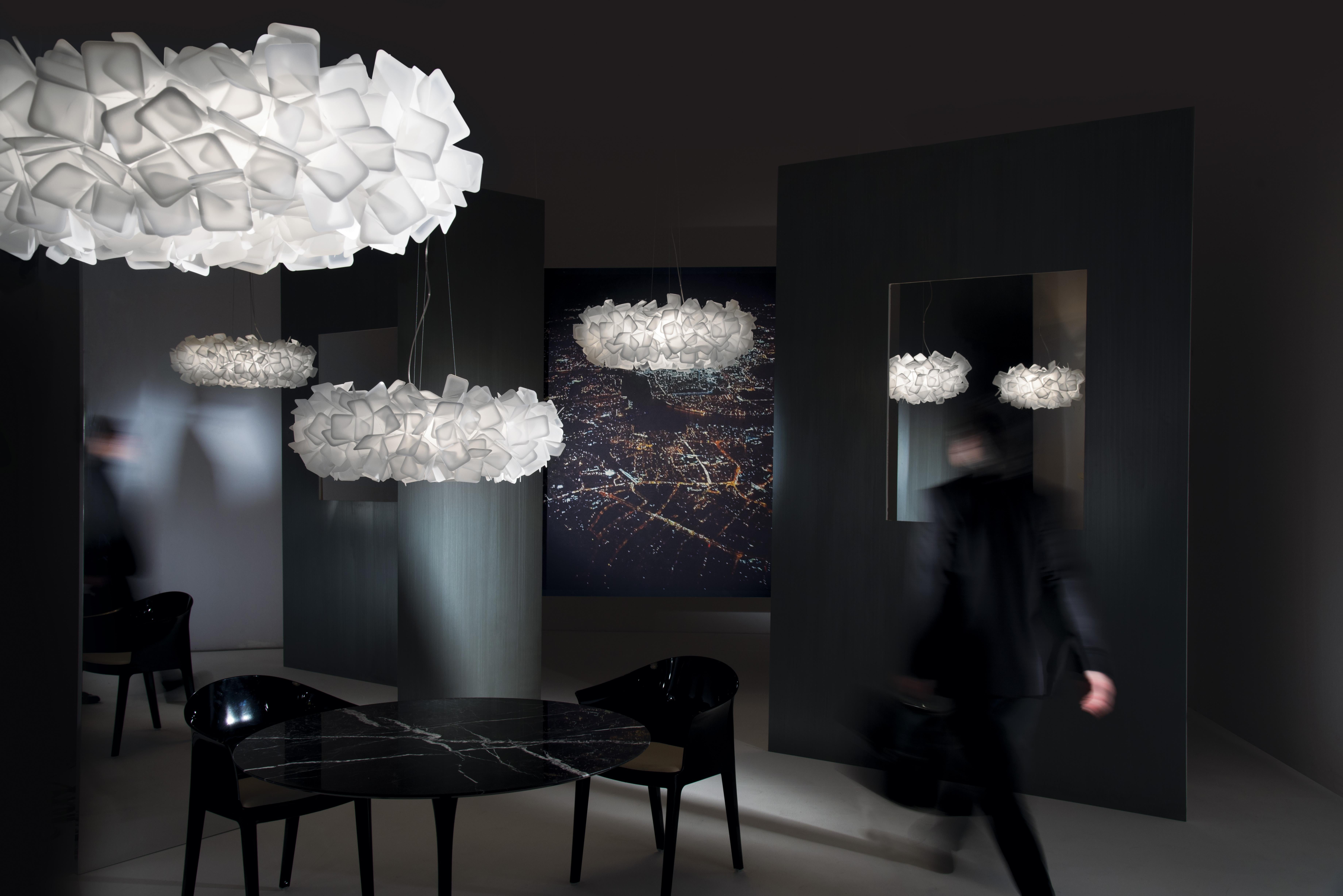 italien Grande suspension Clizia blanche SLAMP Adriano Rachele en vente