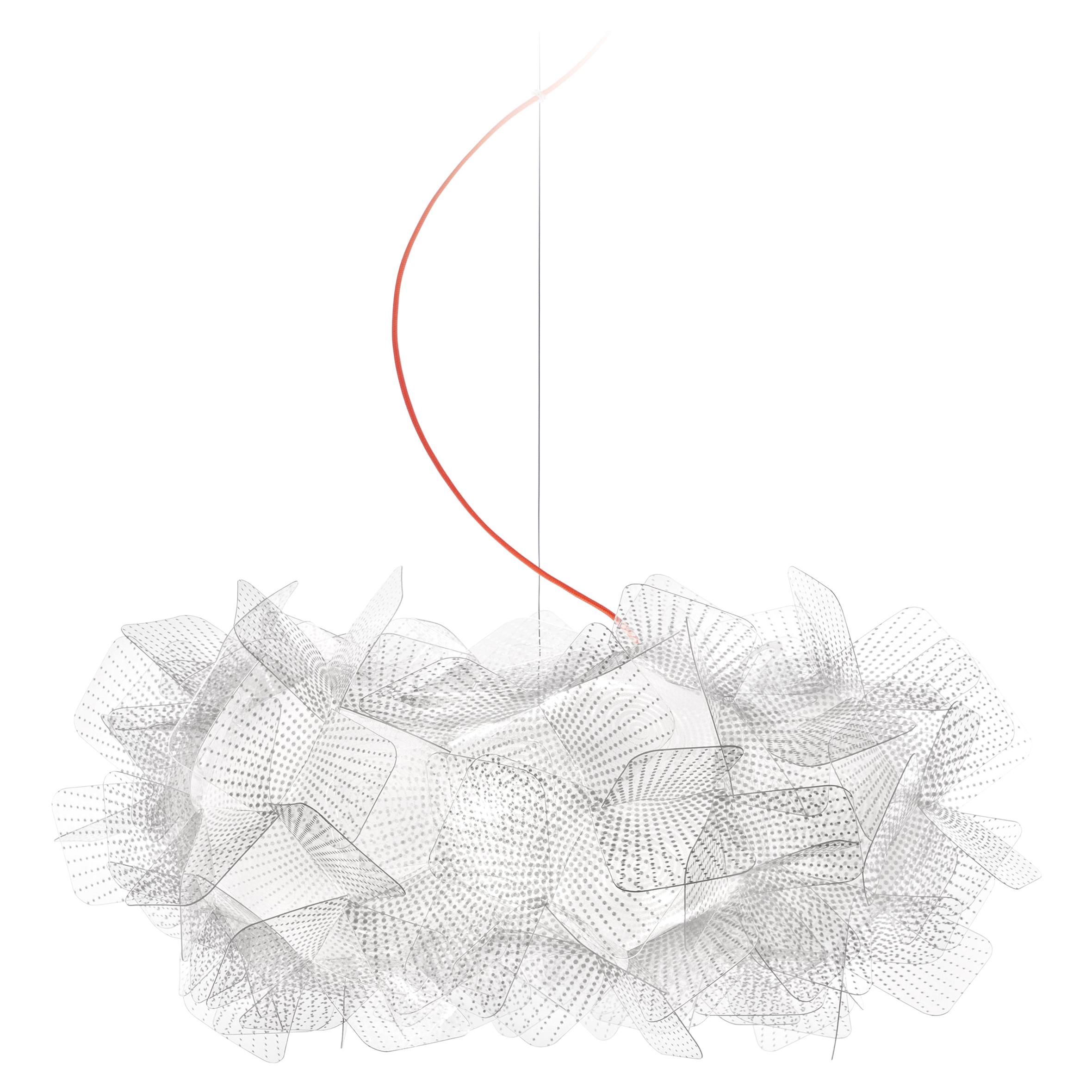 Slamp Clizia Pendant Medium Pixel, Red Wire by Adriano Rachele