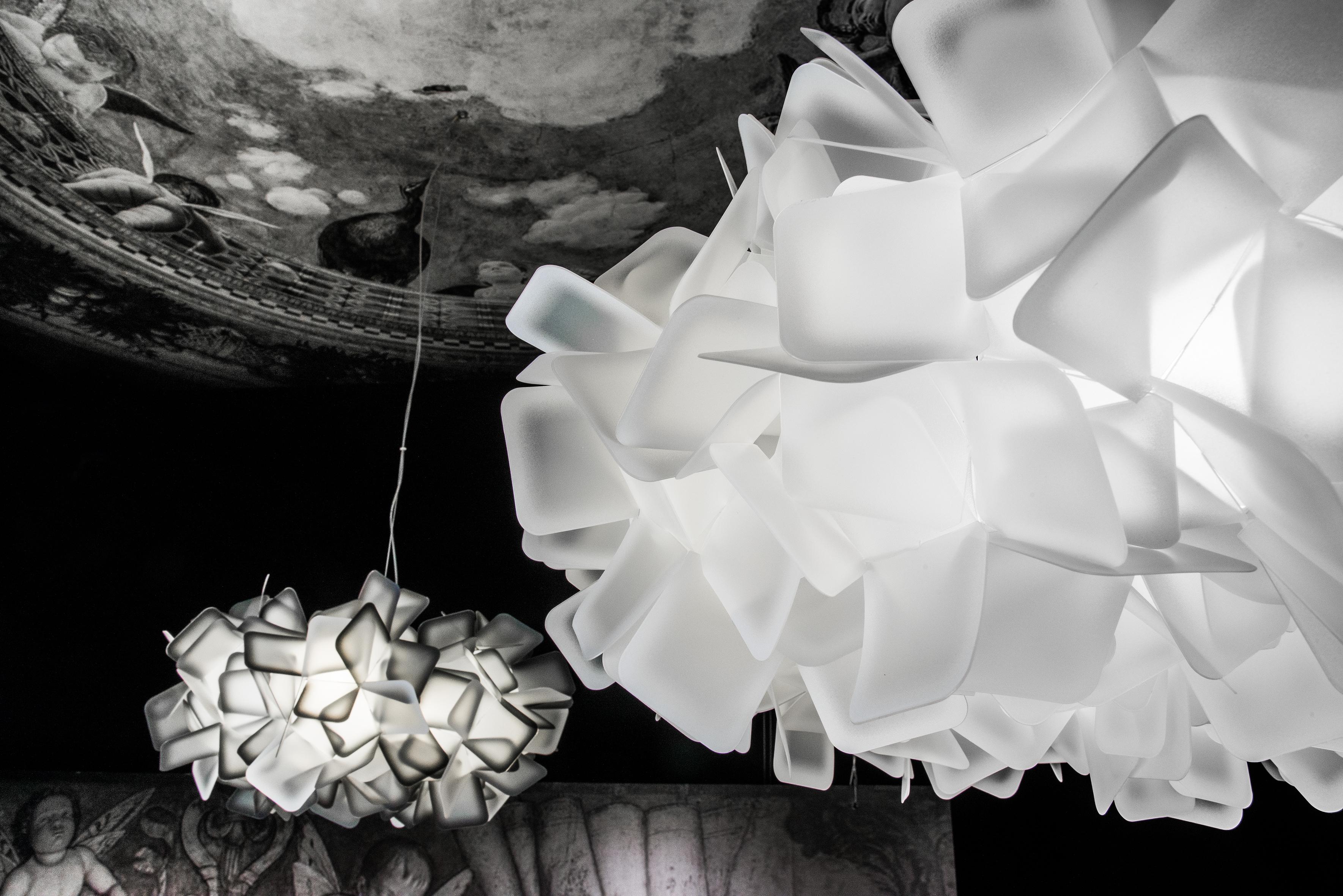 Italian SLAMP Clizia Small Pendant Light in White by Adriano Rachele For Sale