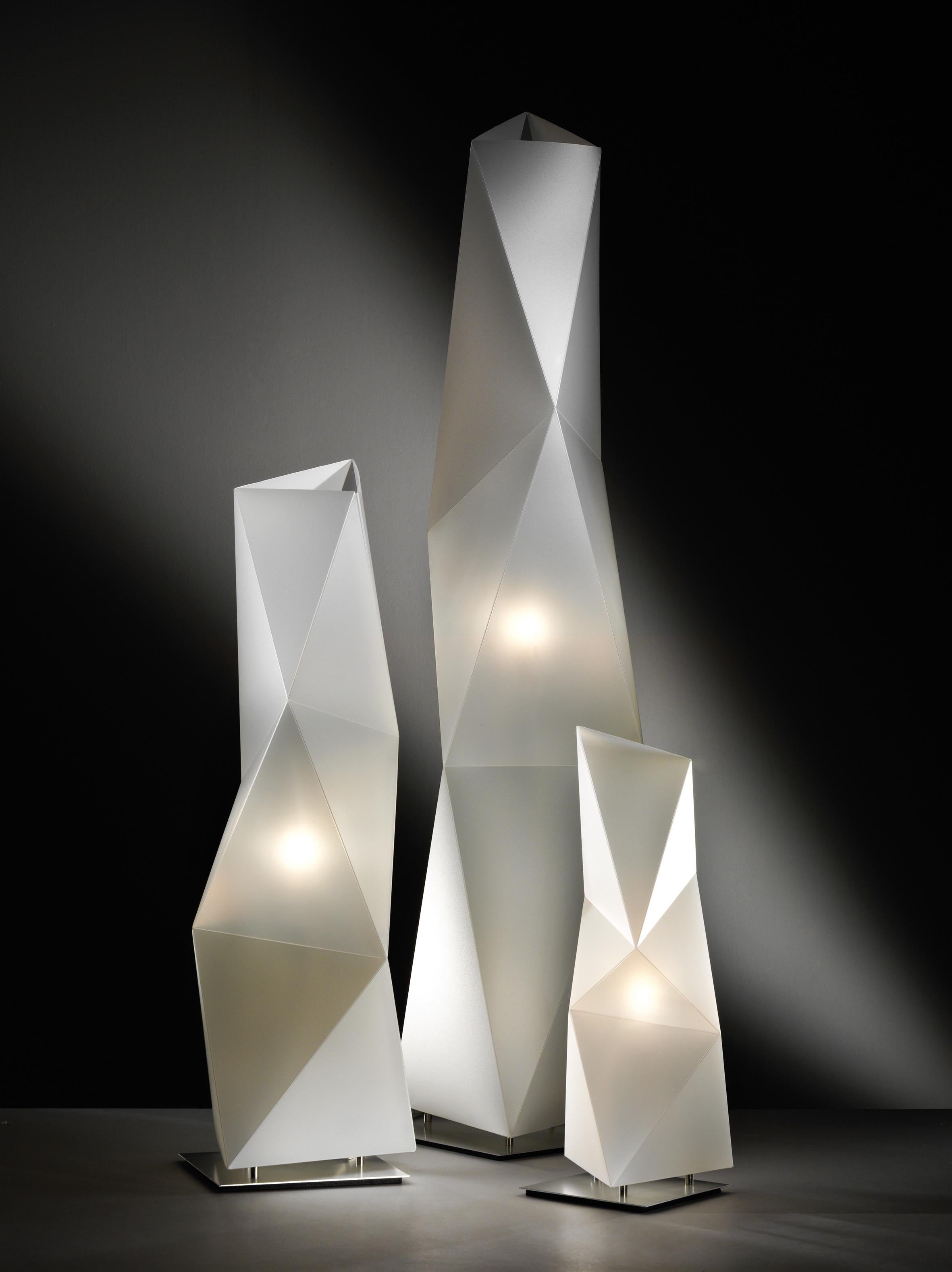Italian SLAMP Diamond Floor Light Medium in White by Paolucci & Statera For Sale