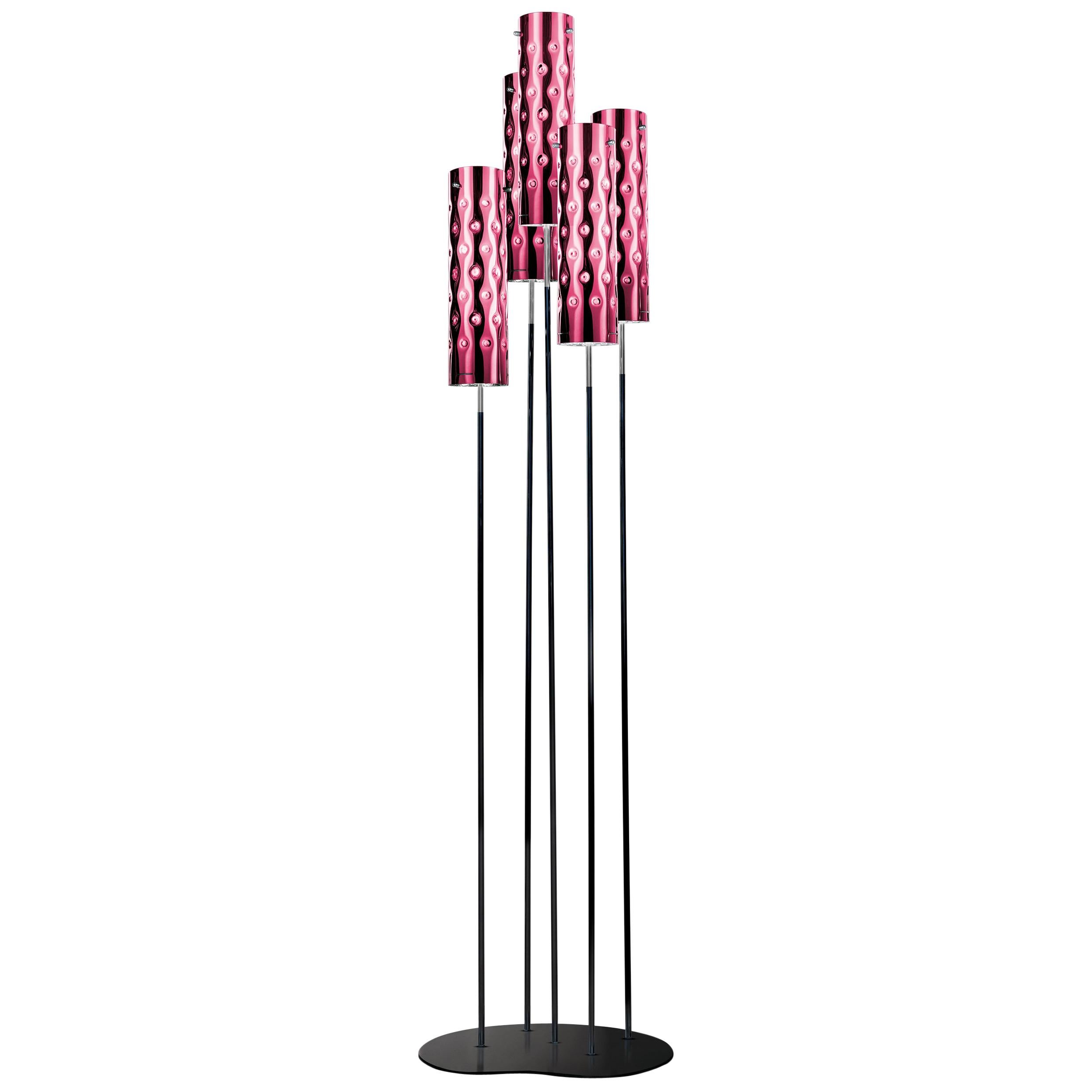 SLAMP Dimple Penta Floor Light in Rose by Pantone & Pavoncello