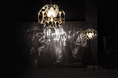 SLAMP Flora Medium Suspension Light in Gold by Zanini De Zanine