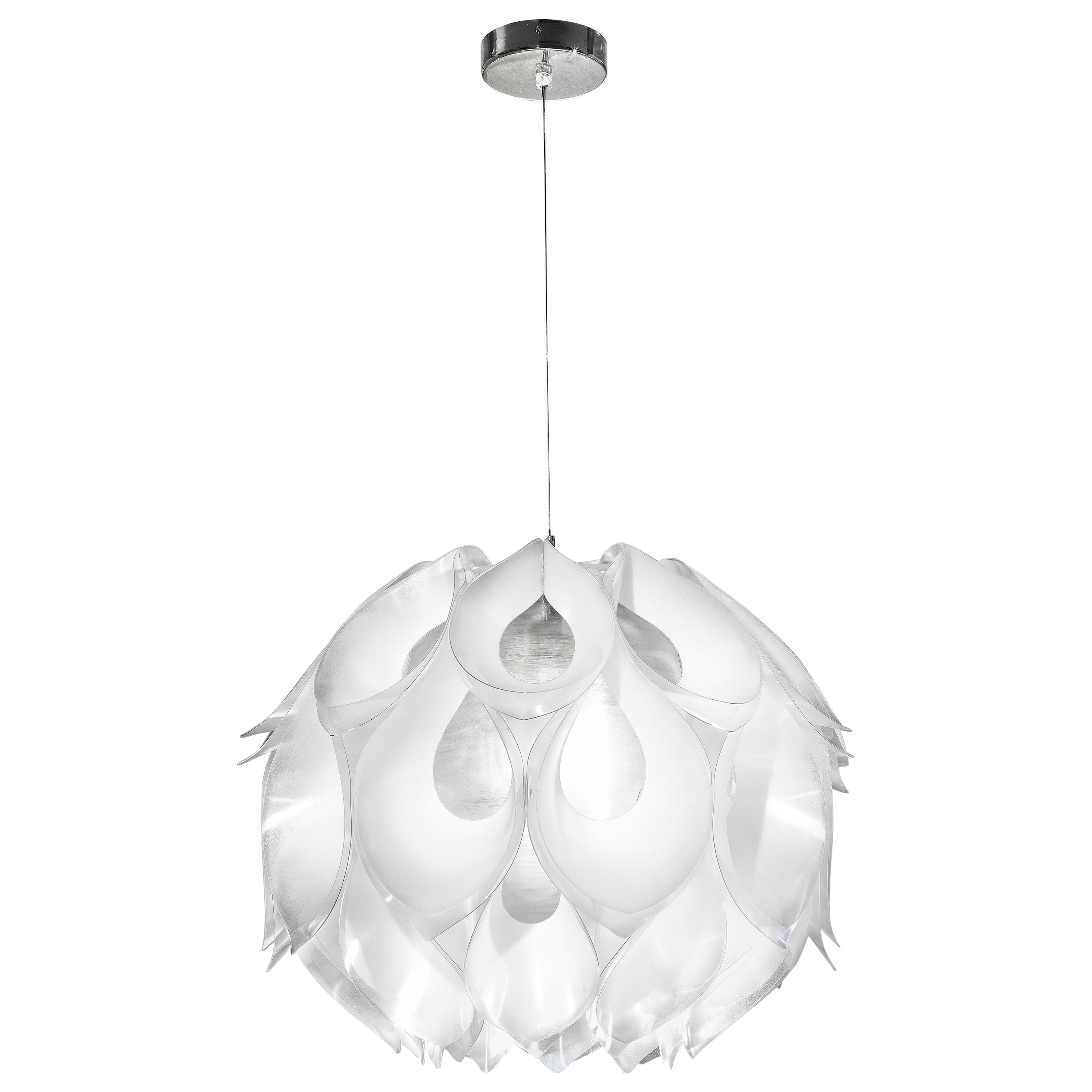 Lampe à suspension Flora SLAMP de taille moyenne en blanc par Zanini De Zanine en vente