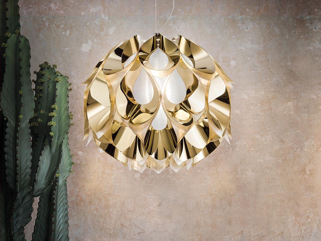 SLAMP Flora Medium Suspension Light in Gold by Zanini De Zanine In New Condition For Sale In Pomezia, Rome