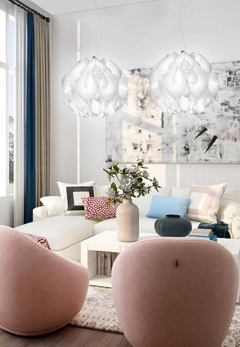 SLAMP Flora Medium Suspension Light in White by Zanini De Zanine For Sale 1