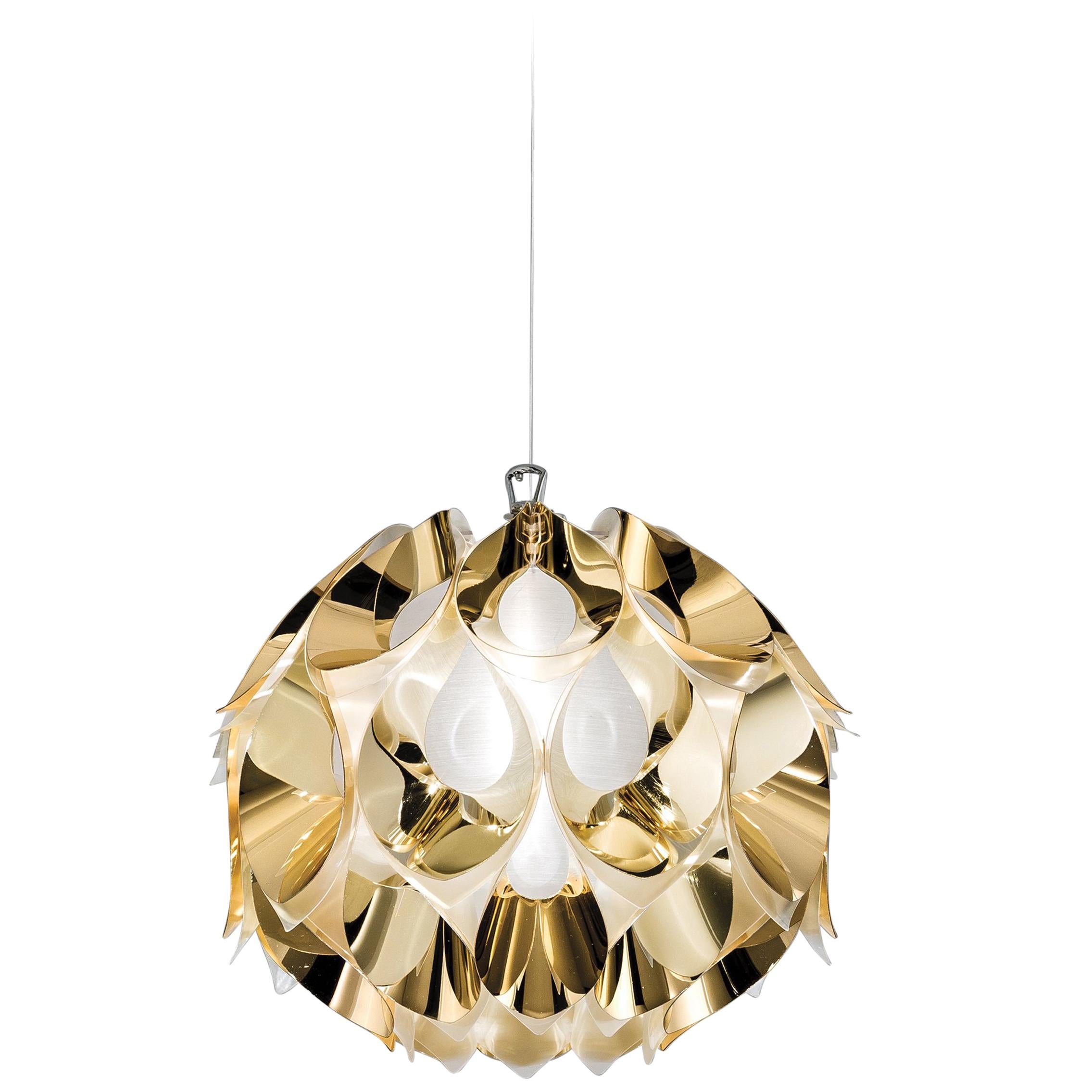 SLAMP Flora Small Pendant Light in Gold by Zanini De Zanine For Sale