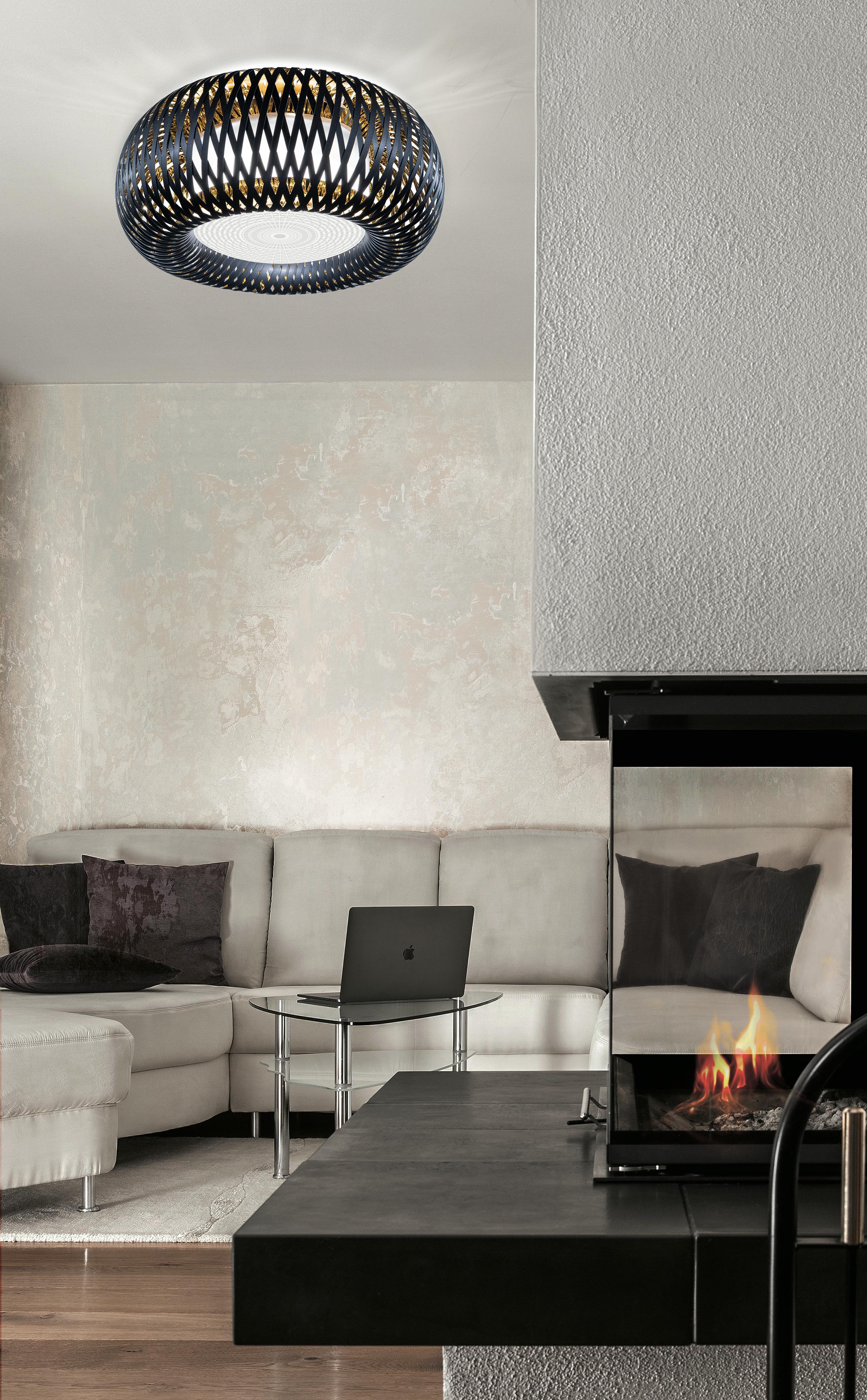 Slamp Kalatos Wandeinbauleuchte Schwarzgold von Adriano Rachele (Moderne) im Angebot