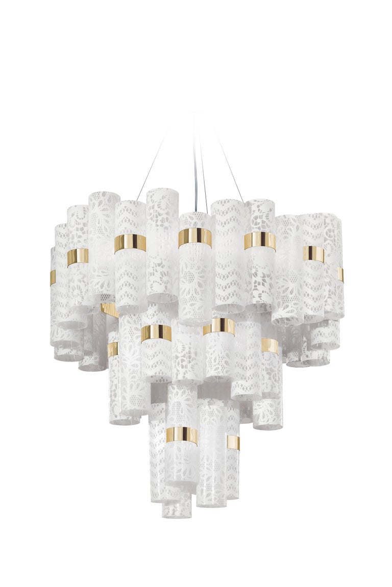 Slamp La Lollo Extra Large Pendant Light In White Lace By Lorenza Slamp La Lollo Extra Large Pendant Light In White Lace By Lorenza Bozzoli For