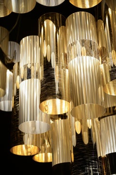 SLAMP La Lollo, große Hängeleuchte in Gold, SLAMP von Lorenza Bozzoli