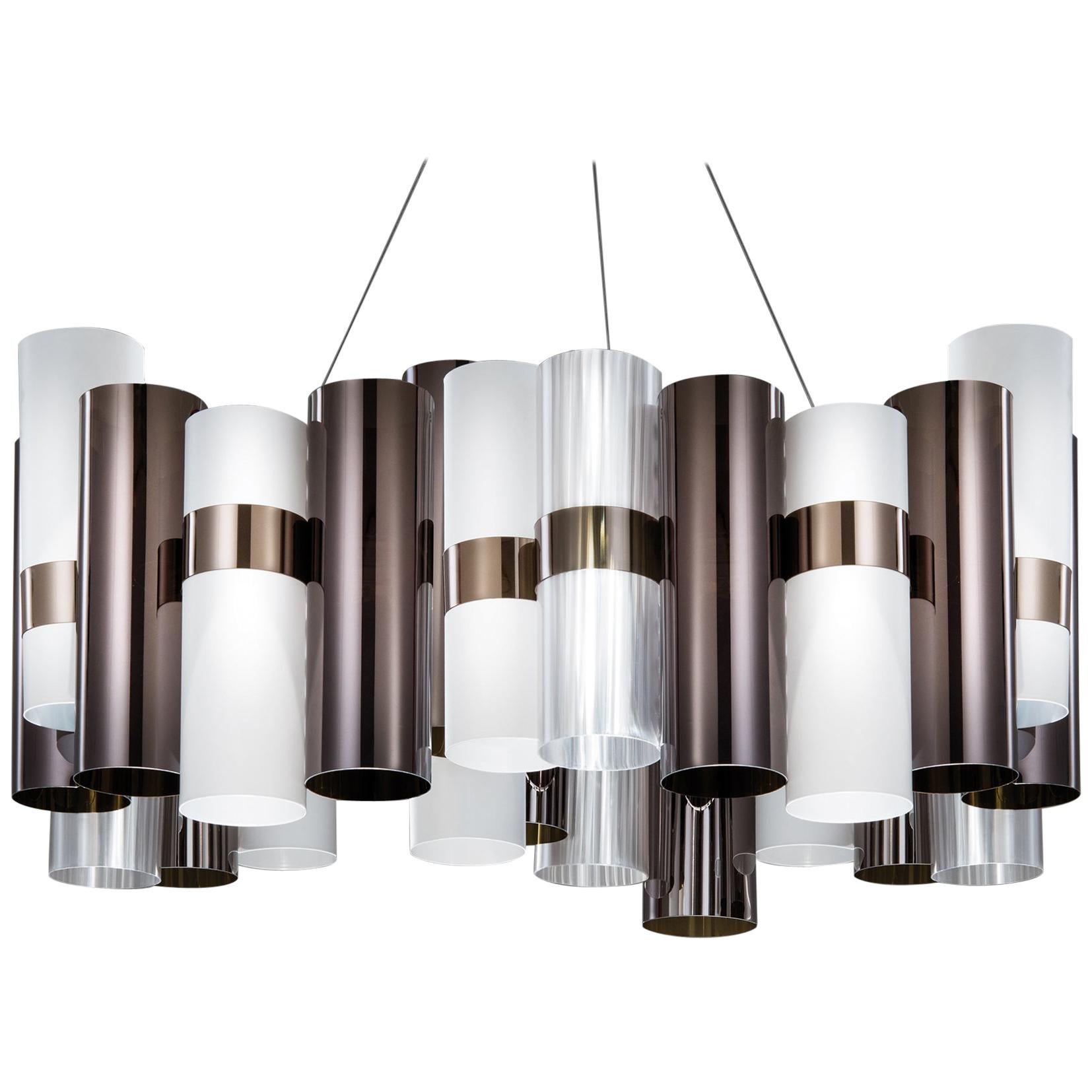 SLAMP La Lollo Large Pendant Light in Pewter & White by Lorenza Bozzoli