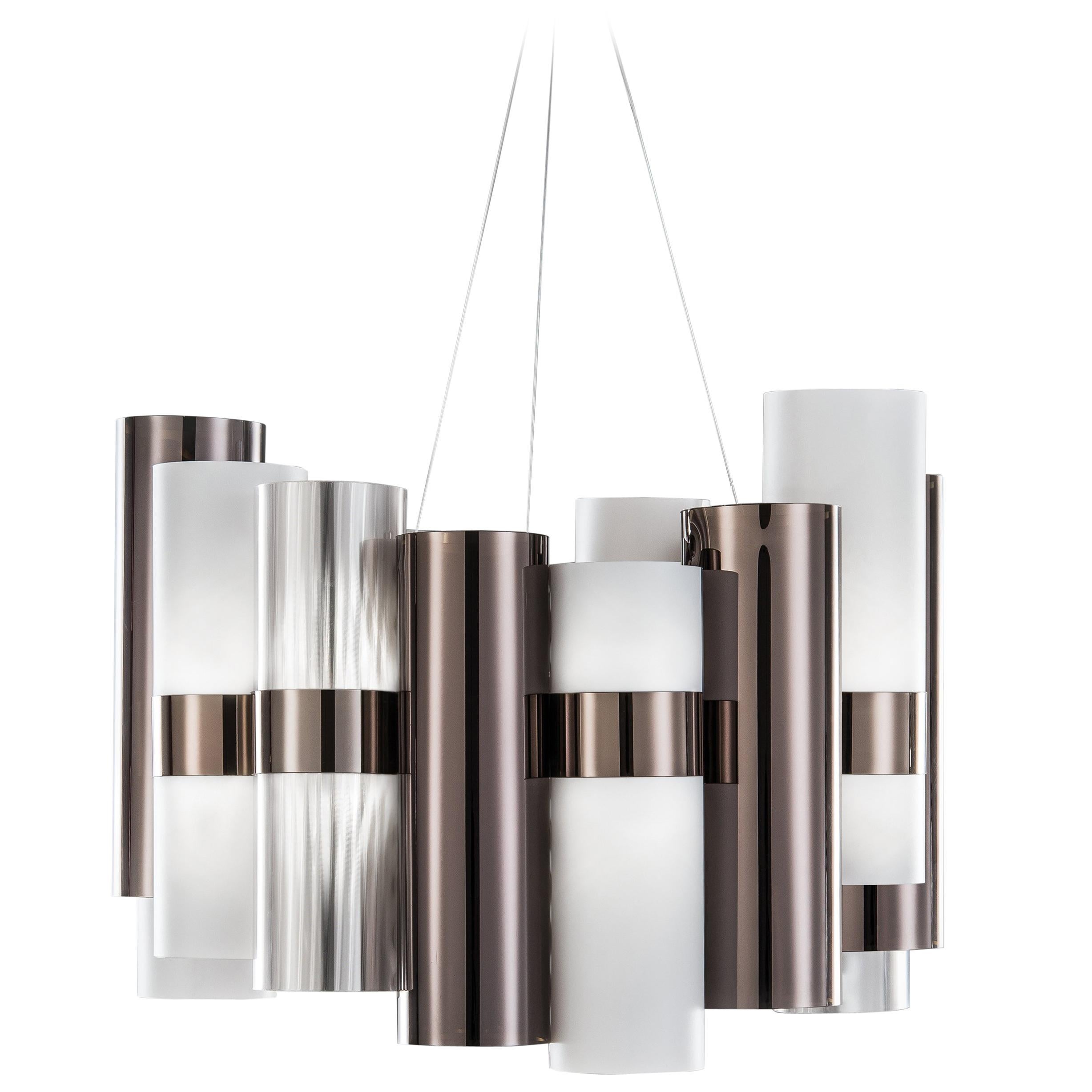 SLAMP La Lollo Medium Pendant Light in Pewter & White by Lorenza Bozzoli