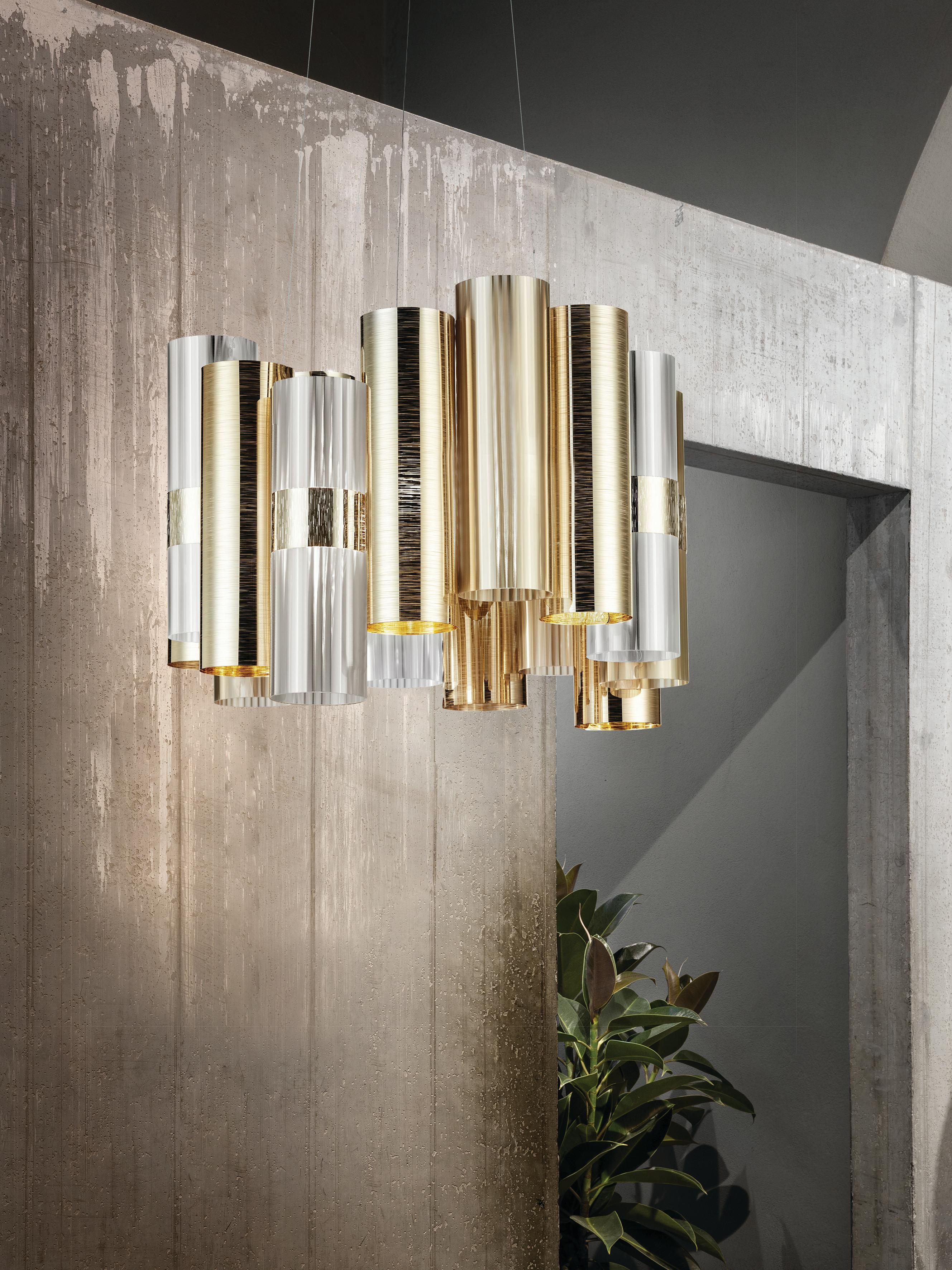 SLAMP La Lollo Medium Suspension in Gold by Lorenza Bozzoli For Sale 1