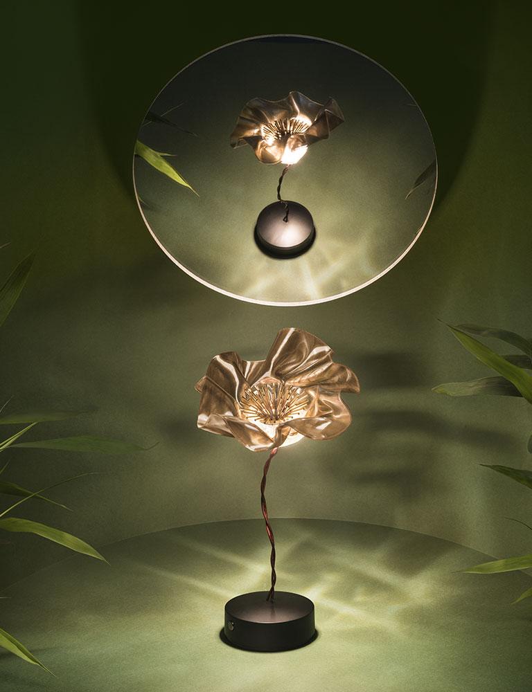 Italian Slamp LaFleur Battery Table Lamp Velvet by Marc Sadler For Sale