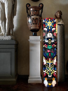 SLAMP Lightning Archives Extra Large Tube Light in Peace Skull di Studio A