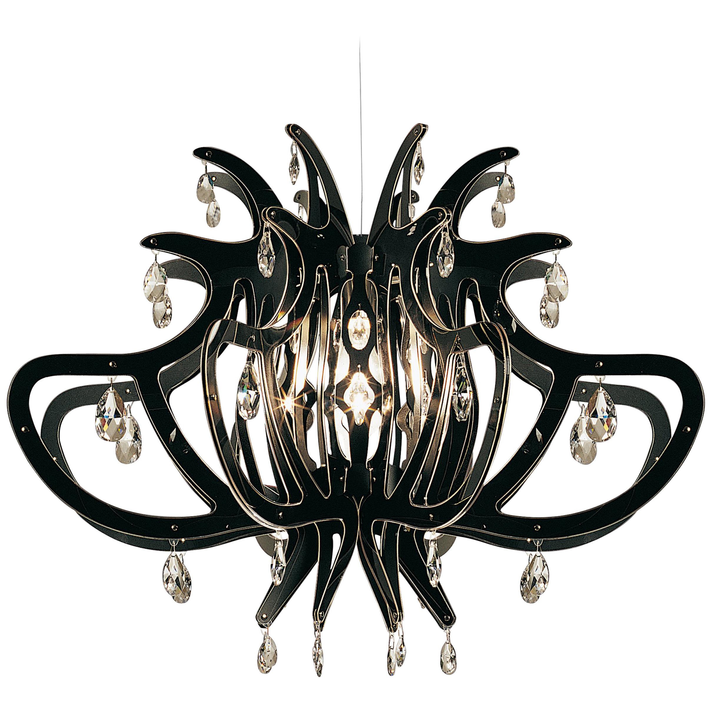 Lampada a sospensione SLAMP Medusa in nero di Nigel Coates