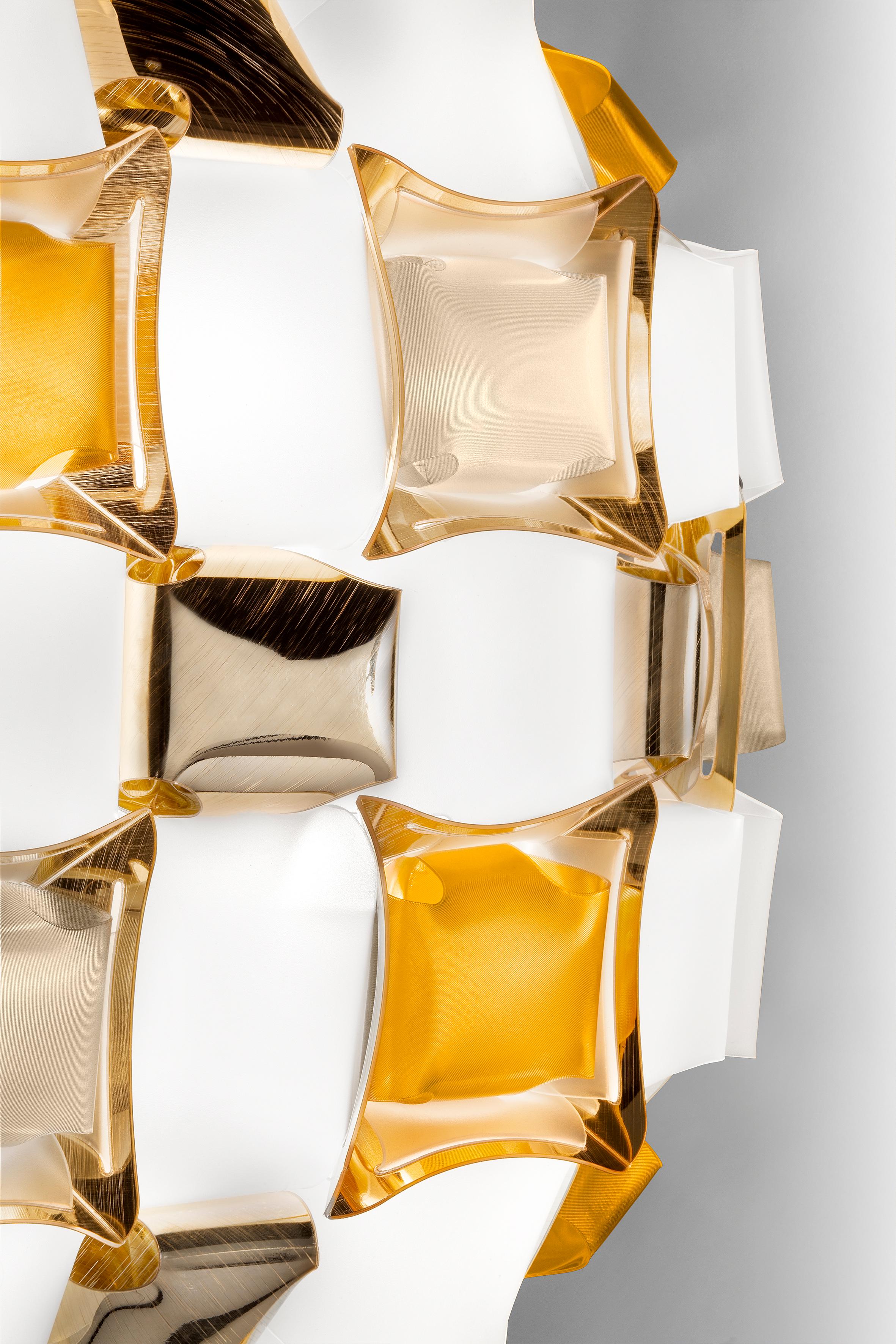 Hand-Crafted Slamp Mida Wall/Ceiling Light LARGE Amber by Adriano Rachele For Sale