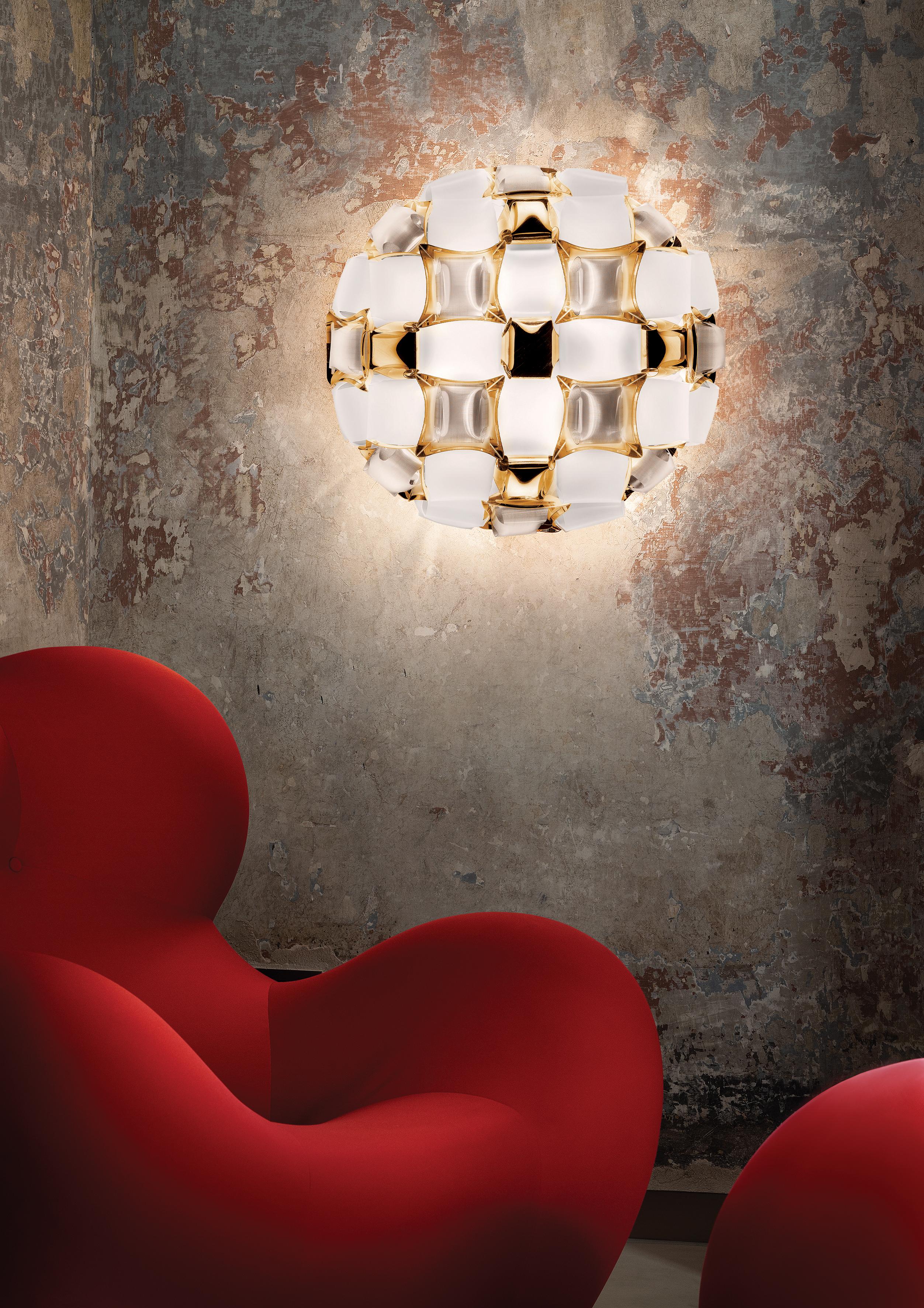 Moderne Slamp Mida Wall/Ceiling Light LARGE White Gold by Adriano Rachele en vente