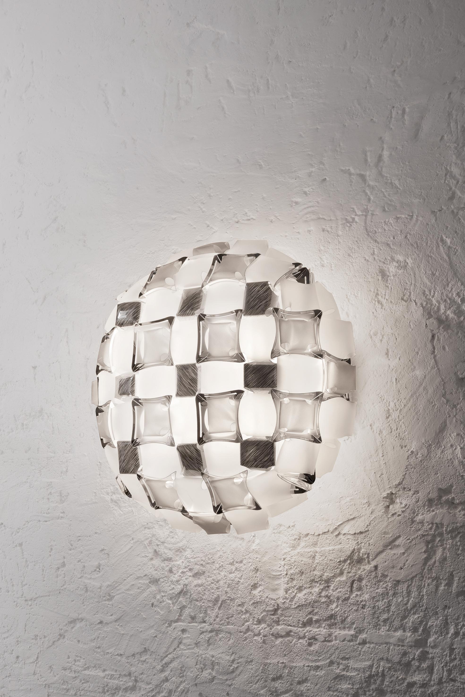 Contemporary Slamp Mida Wall/Ceiling Light White Platinum by Adriano Rachele For Sale