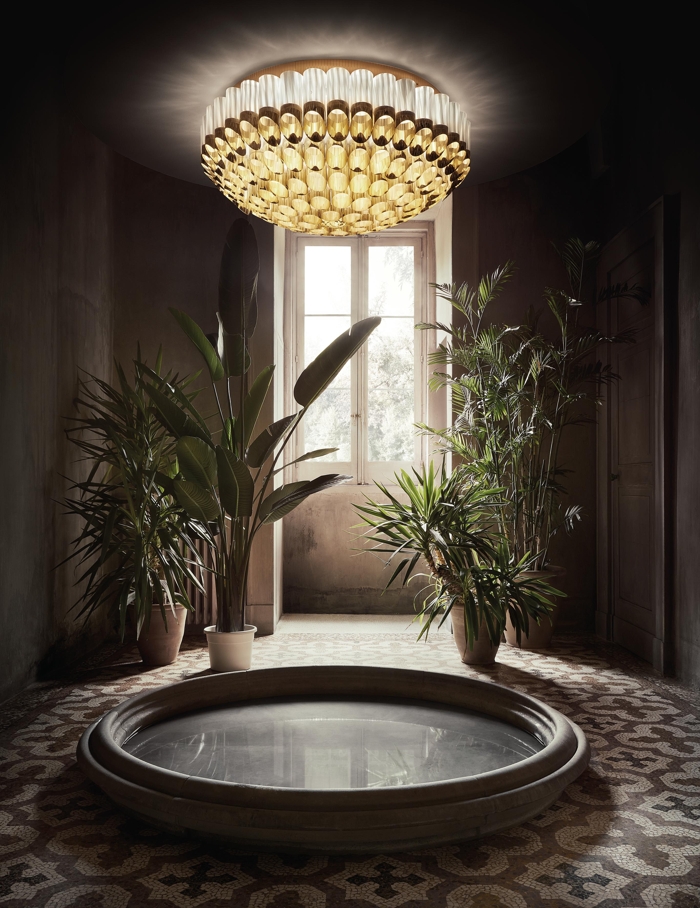 Plafón Slamp Odeon 100 - Plafón dorado de Lorenza Bozzoli Hecho a mano en venta