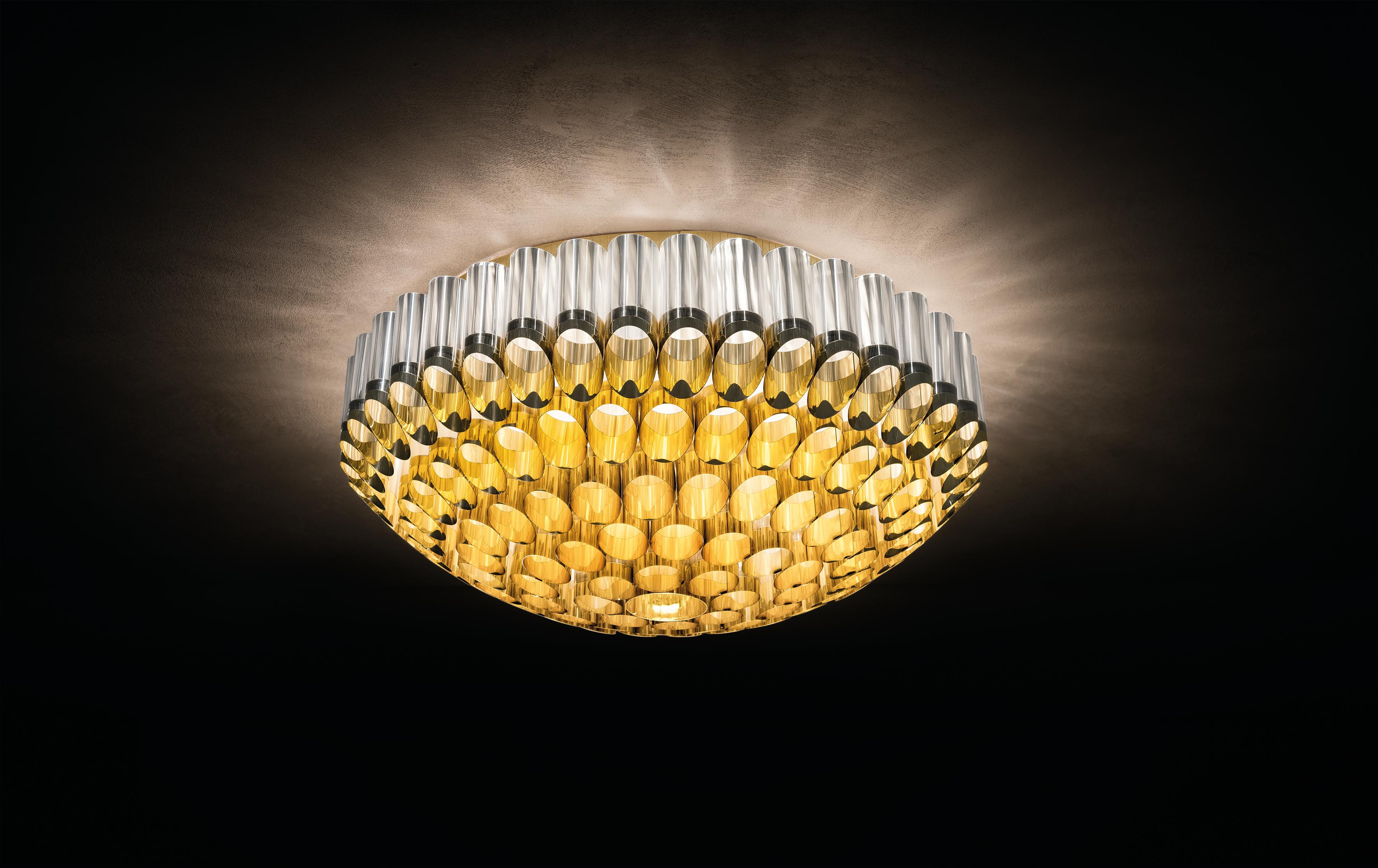 Plafón Slamp Odeon 100 - Plafón dorado de Lorenza Bozzoli Siglo XXI y contemporáneo en venta