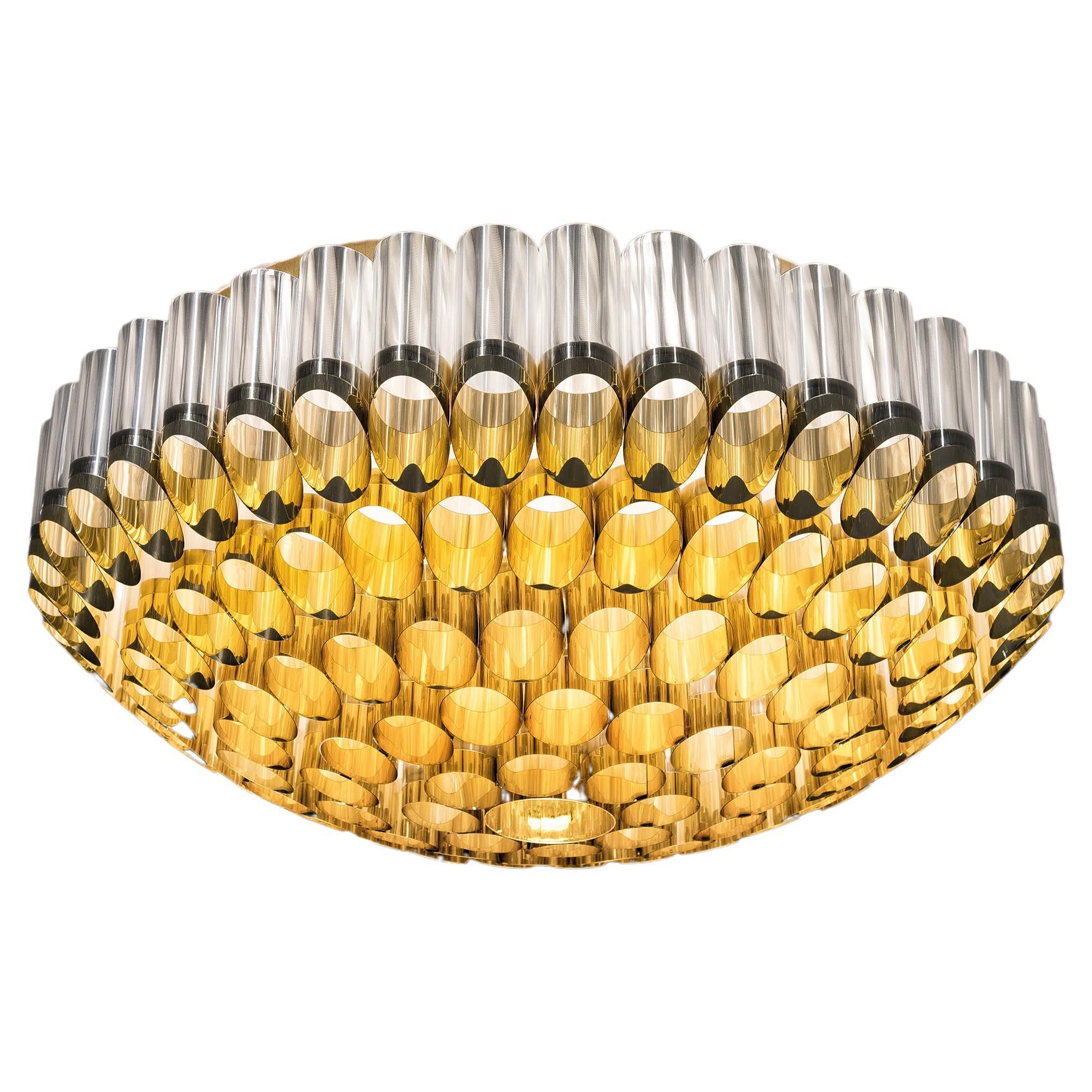 Slamp Odeon 100 Ceiling - Gold Ceiling Light by Lorenza Bozzoli For Sale