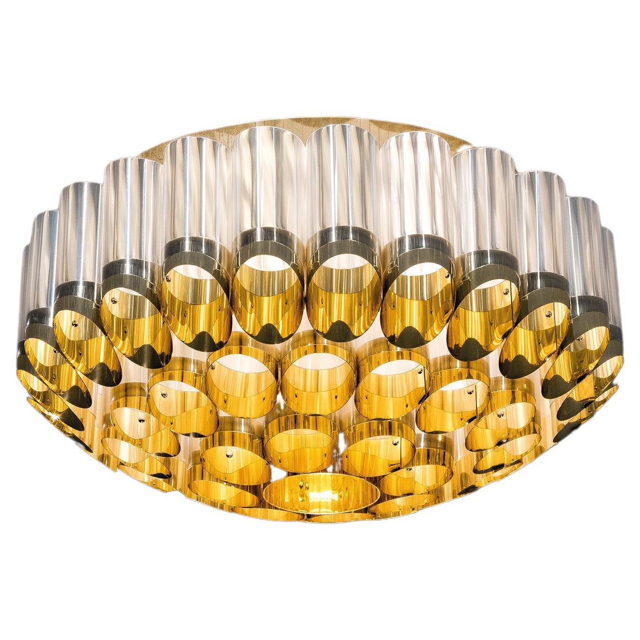Slamp Odeon 65 Ceiling – Gold Ceiling Light by Lorenza Bozzoli For Sale