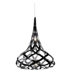 Lampe à suspension SLAMP Super Morgana en miroir et noir par Stefano Papi