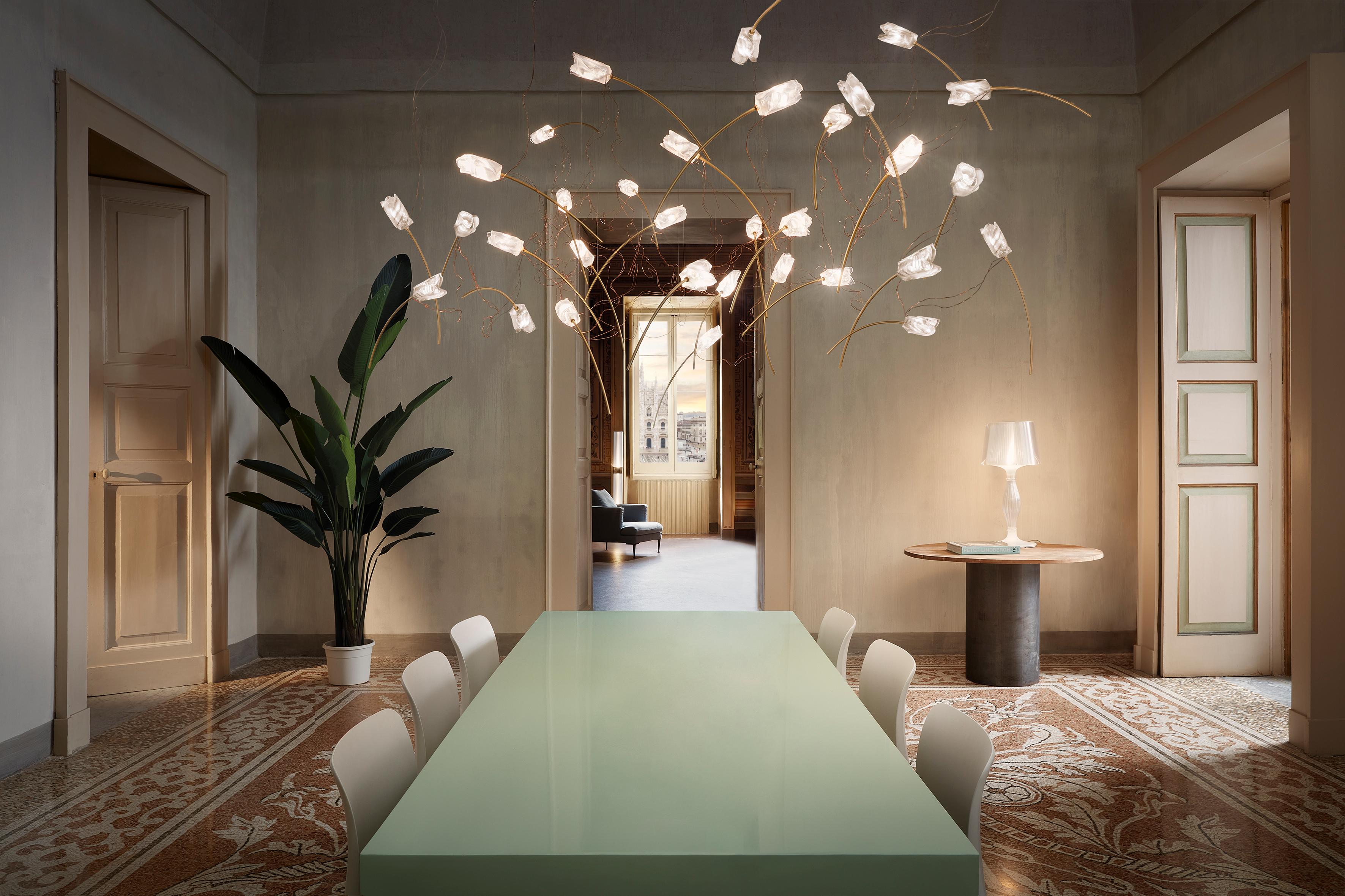 italien Lampe à suspension linéaire Tulip 14 de Marc Sadler en vente