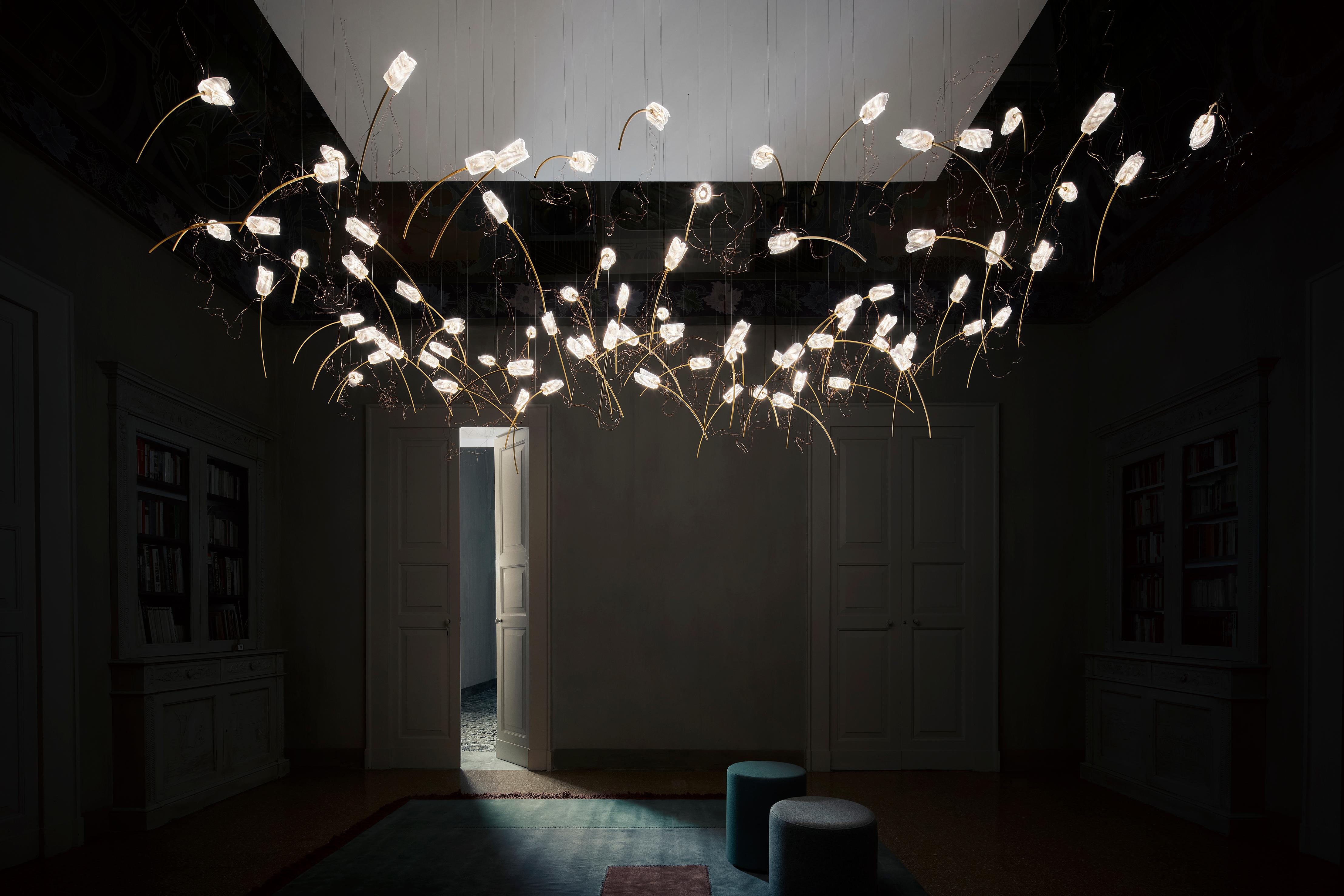Fait main Lampe à suspension linéaire Tulip 14 de Marc Sadler en vente