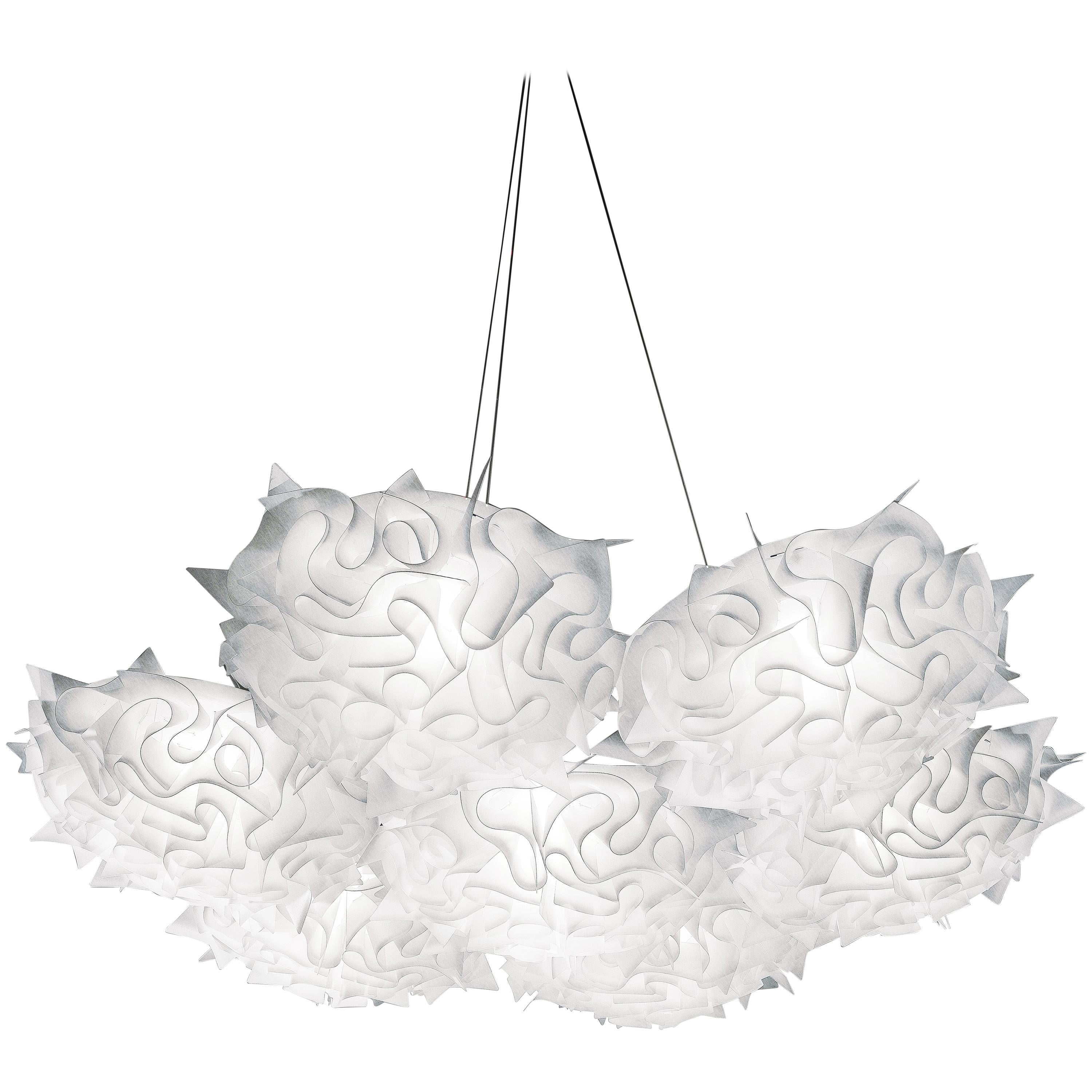 SLAMP Veli 7 Pendelleuchte in Couture mit rotem Draht von Adriano Rachele im Angebot