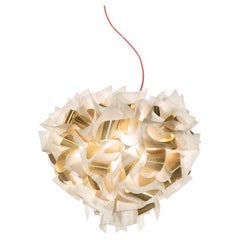 Slamp Veli AUREA Large WHITE/GOLD Red Wire di Adriano Rachele