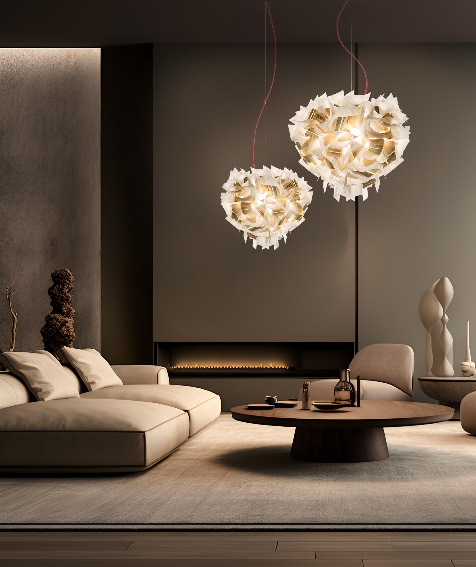 Slamp Veli AUREA Large WHITE/GOLD Transp Wire di Adriano Rachele in vendita 2
