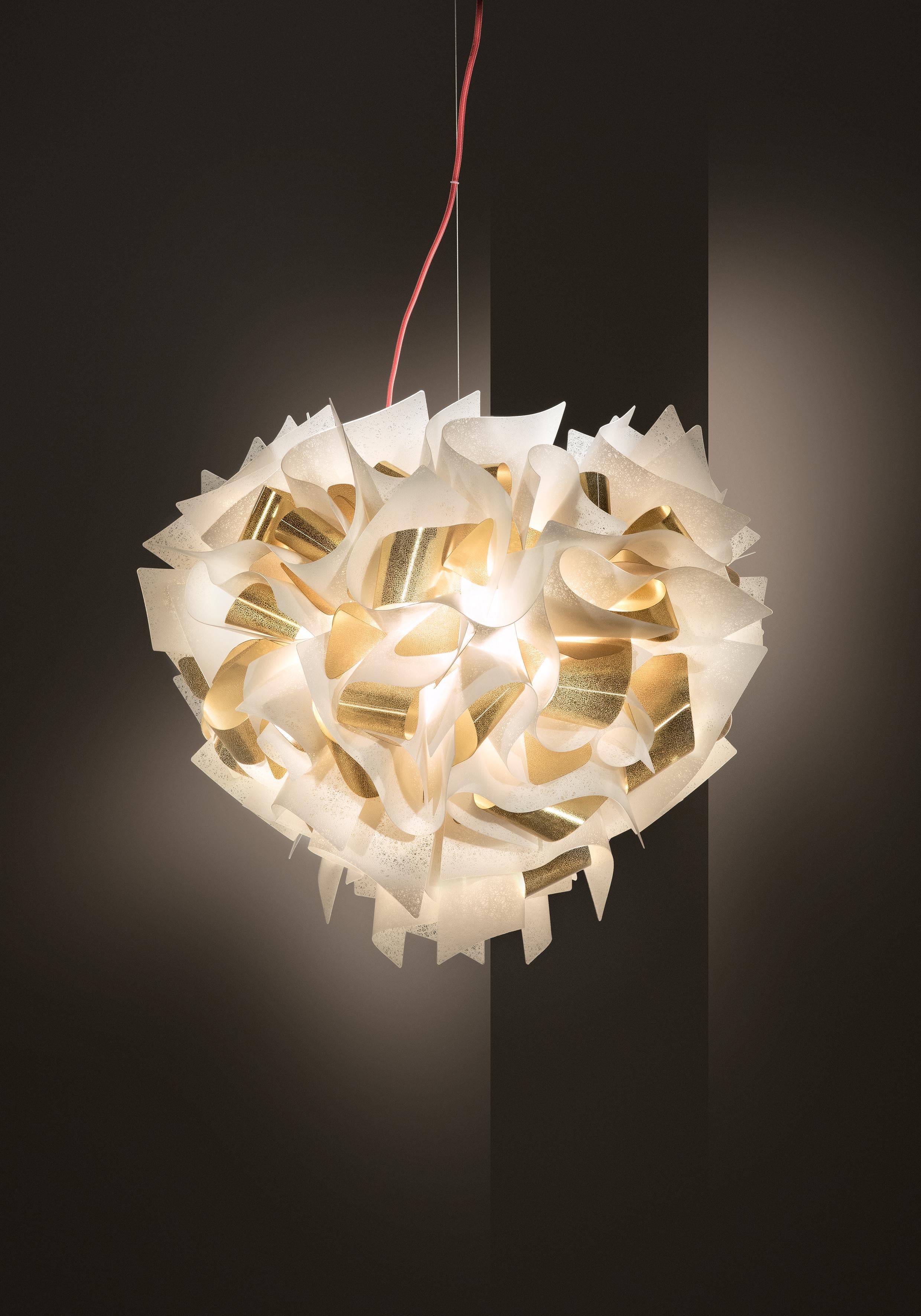 Moderno Slamp Veli AUREA Large WHITE/GOLD Transp Wire di Adriano Rachele in vendita