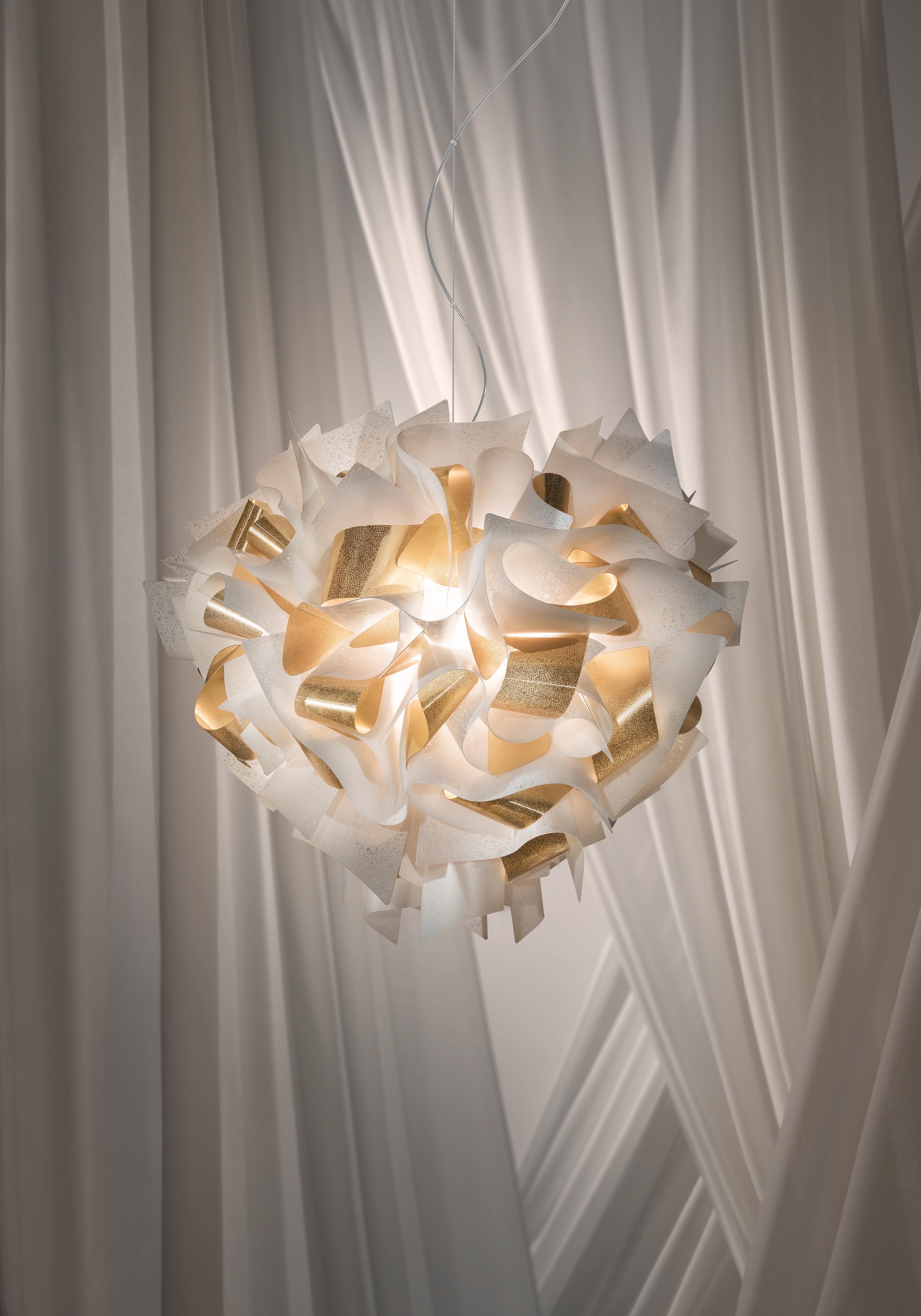 Italiano Slamp Veli AUREA Large WHITE/GOLD Transp Wire di Adriano Rachele in vendita