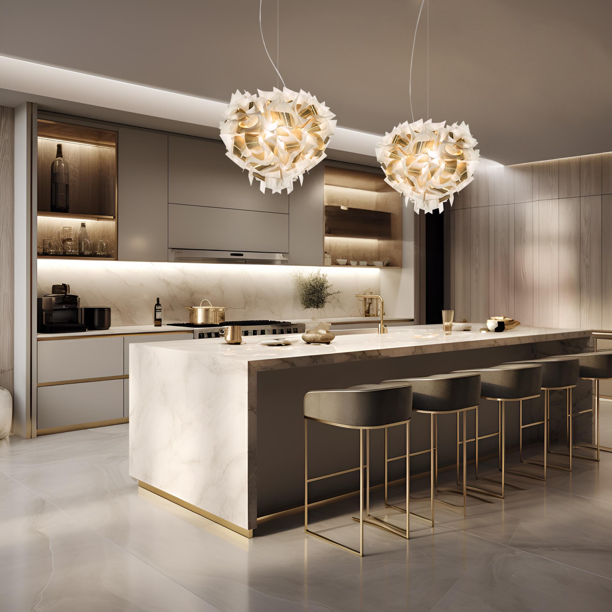 Fatto a mano Slamp Veli AUREA Large WHITE/GOLD Transp Wire di Adriano Rachele in vendita